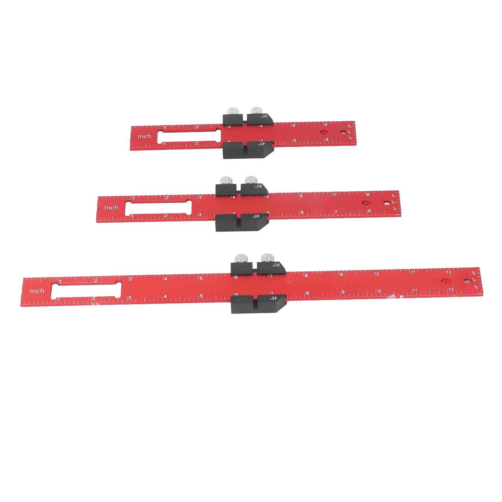 Set Aus 3 Aluminium-holzbearbeitungslinealen, Präzise Verschiebbare T-winkel Zum Anzeichnen Und Messen