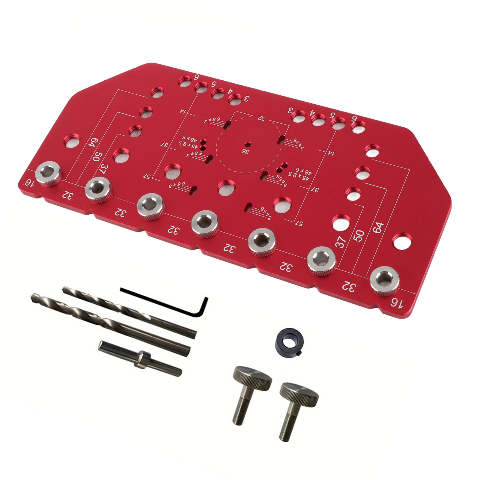 2-in-1 Ganzmetall-bohrschablone Für Aluminium-regalscharniere Mit 1/4"- Und 5-mm-bohrern
