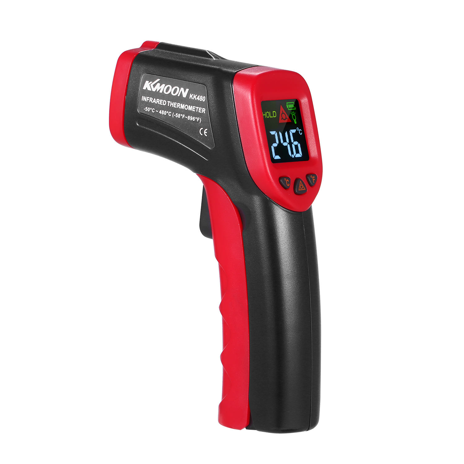 Kkmoon Tragbares Digitales Berührungsloses Infrarot-thermometer -50 Bis 480℃ 12:1 Mit Laserzielgerät Und Hintergrundbeleuchtetem Lcd-bildschirm ℃ ℉ Industrielle Temperaturpistole (nicht Für Den Mensch