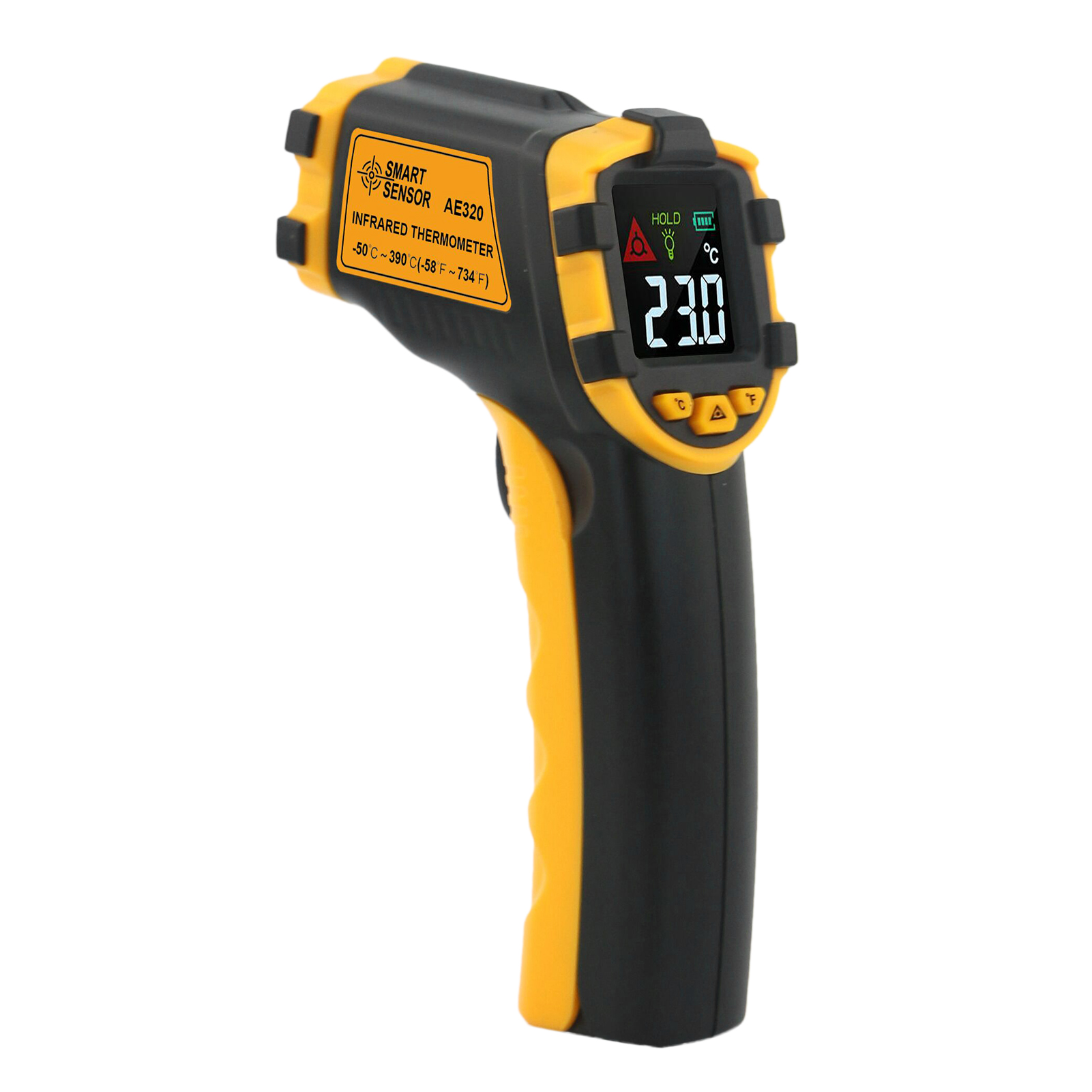 Smart Sensor Mini-handthermometer, Digitales Berührungsloses Infrarot-thermometer, -50 Bis 390 °c, 12:1-verhältnis, Industriepyrometer, Farb-lcd-bildschirm, °c, °f (nicht Für Menschen Geeignet)