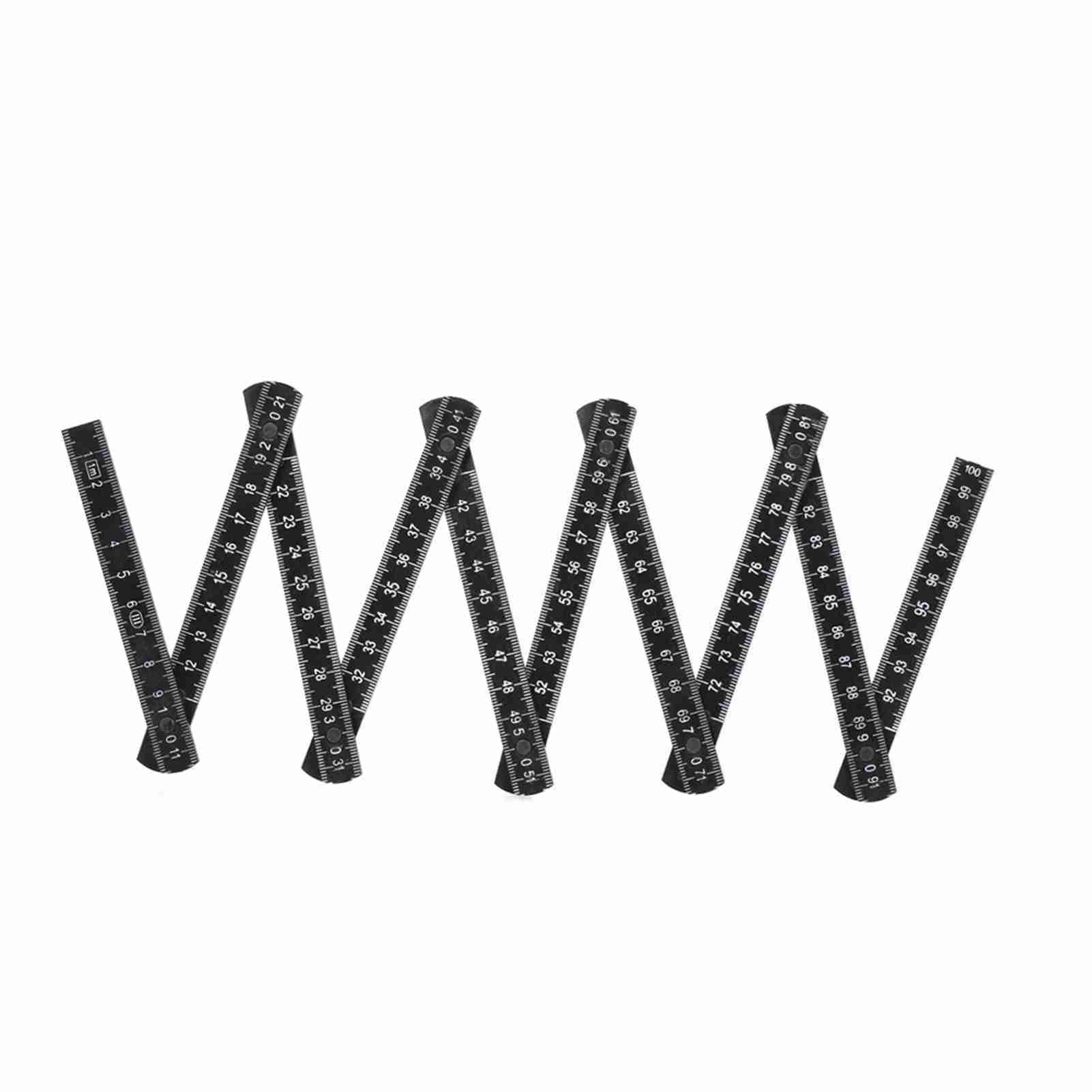 M (3 Fuß) Faltlineal, 10 Segmente, Schwarz-weißer Kunststoff, Kompakt Und Leicht, Für Holzarbeiten, Messungen Im Innen- Und Außenbereich, Heimwerkerarbeiten Und Unterwasseranwendungen
