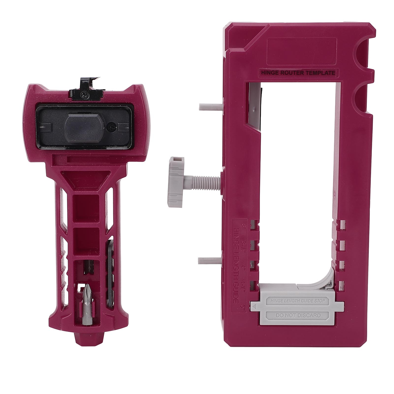 Montagesatz Für Rote Kunststoffscharniere Und -schlösser Mit Präziser Einsteckschablone Für 1 3/8" Oder 1 3/4" Türen
