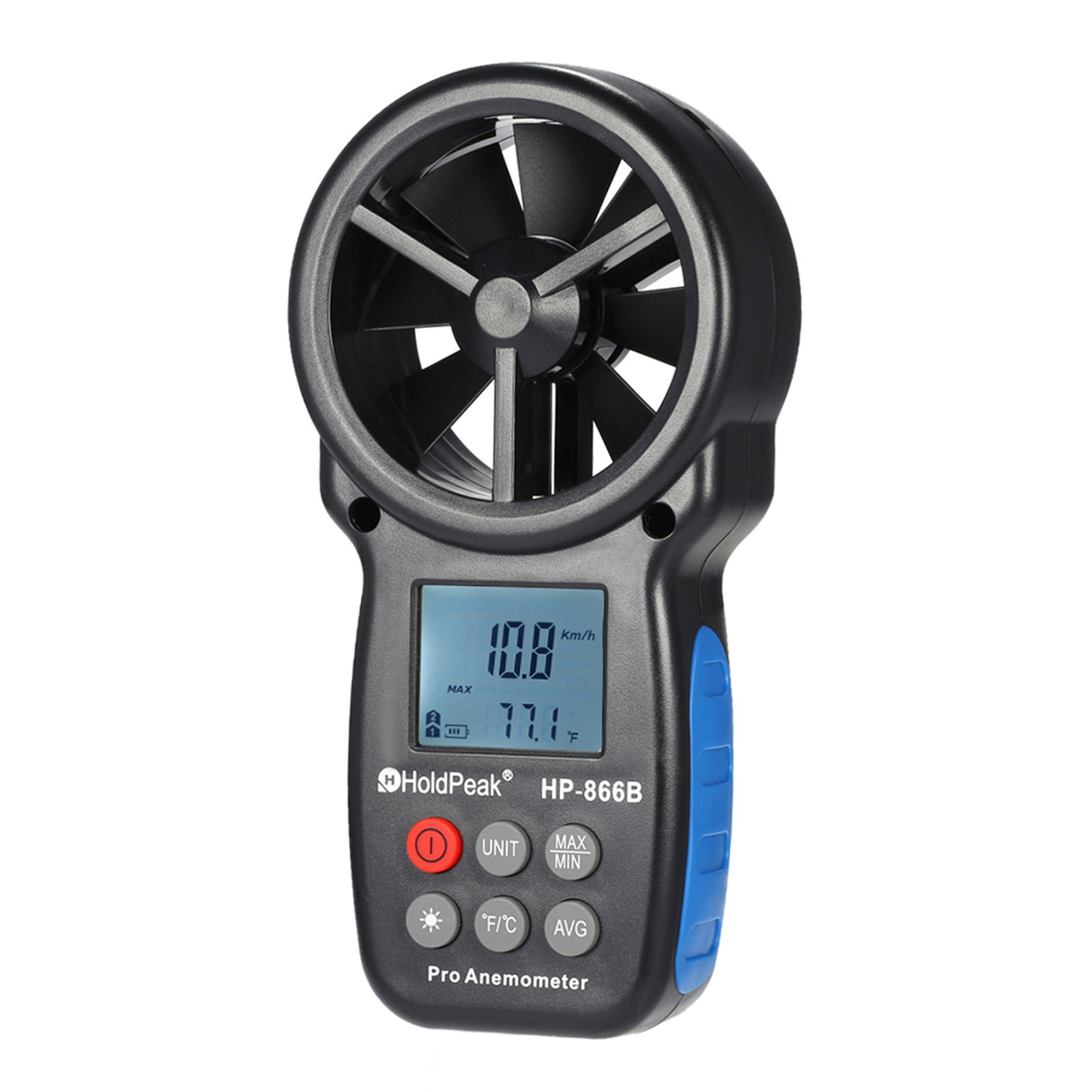 Holdpeak Hp-866b Mini-digital-lcd-anemometer Mit Hintergrundbeleuchtung Zur Messung Von Windgeschwindigkeit Und Temperatur