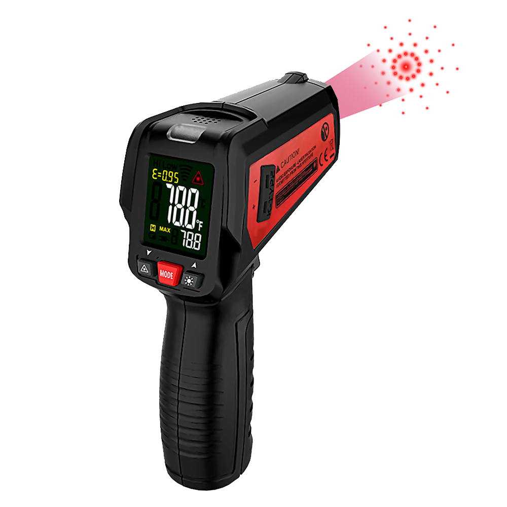 Bside Btm11 Berührungsloses Infrarot-handthermometer Mit Laserpistole Und Thermoelement Typ K, Messverhältnis 12:1, Messbereich -50 Bis 580 °c