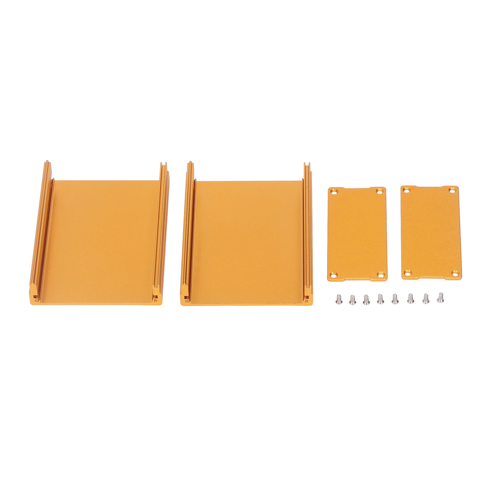 Elektronikprojektgehäuse, Separate Ausführung, Sandgestrahltes, Goldoxidiertes Aluminium, 35 X 76 X 100 Mm, 2er-pack Mit Trennwänden Und Schrauben