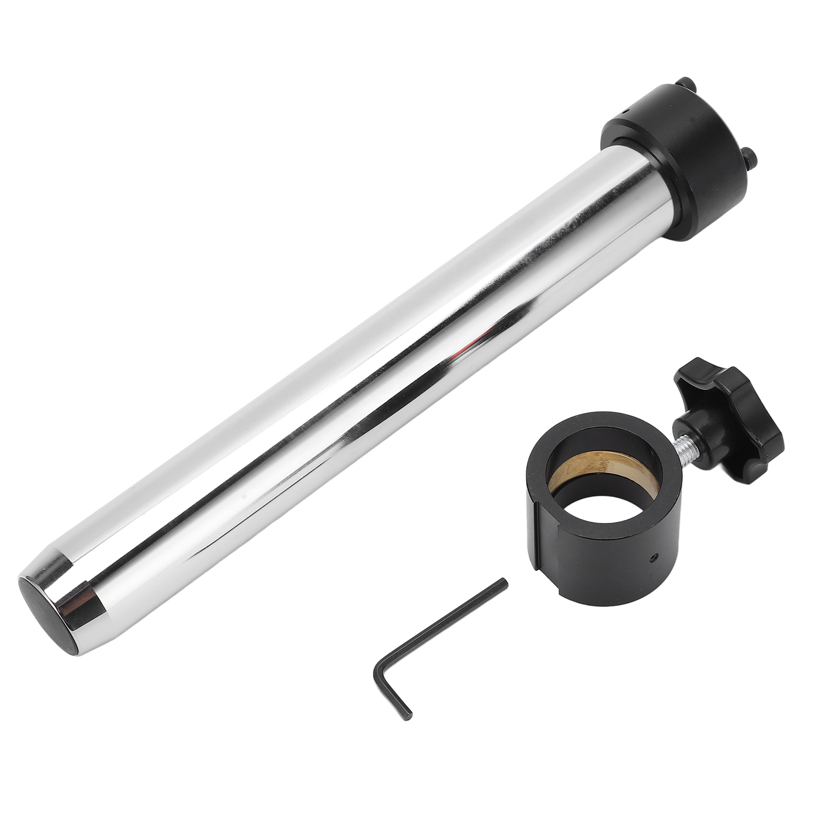 Tischsäulenhalterung Für Binokulare Und Trinokulare Stereomikroskope, 32 Mm Durchmesser, 350 Mm/250 Mm Länge, Verchromtes Metall Mit Verbindungsring Und Innensechskantschlüssel