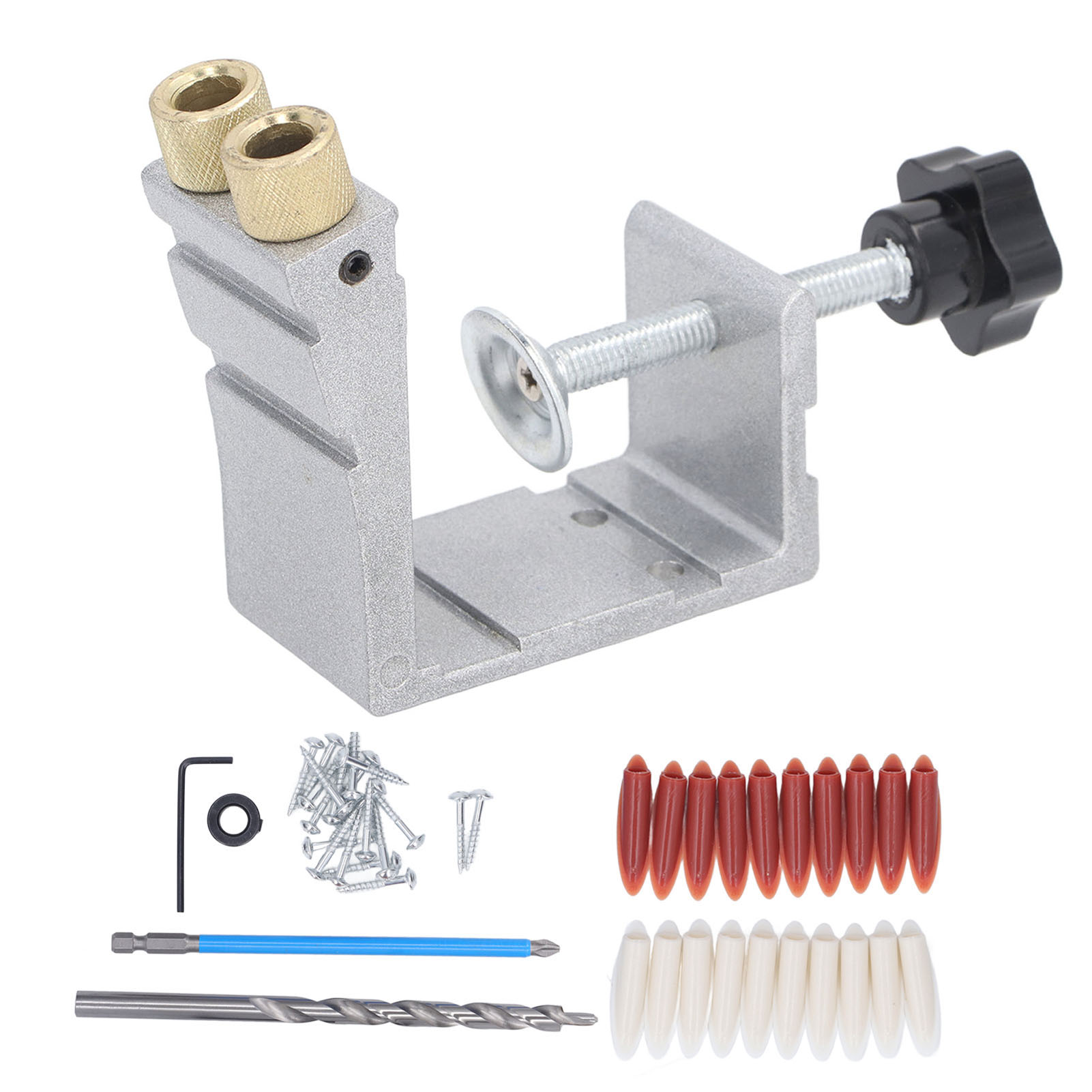 Verstellbares Taschenlochbohrschablonen-set, Positionierer Für Winkelbohrungen, Aluminiumlegierung, Bohrschablone, Dübel Für Die Holzbearbeitung