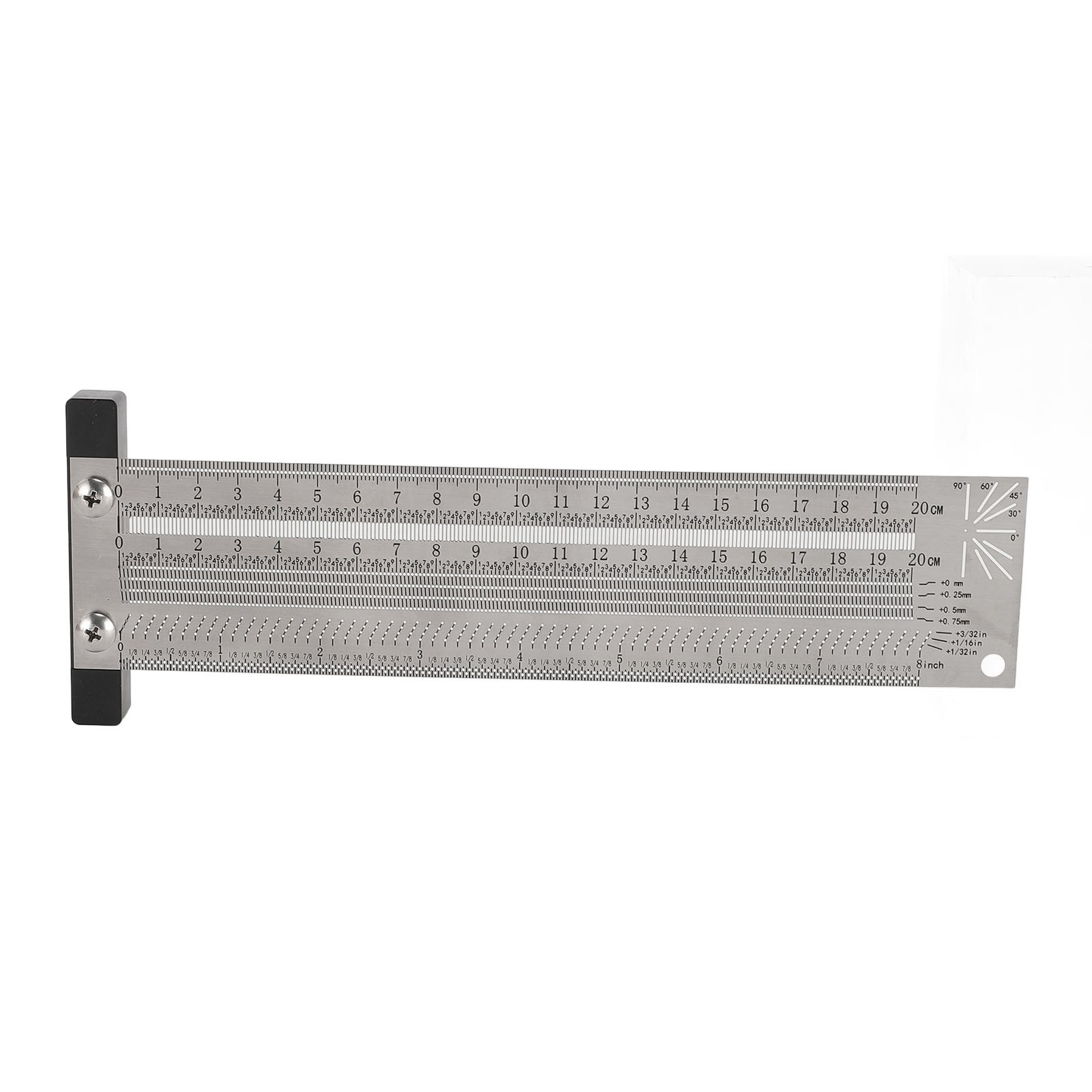 20 Cm (8 Zoll) Edelstahl-t-lineal Zum Markieren Und Positionieren, Mit Bleistift Für Holzbearbeitung Und Bohrmaschine