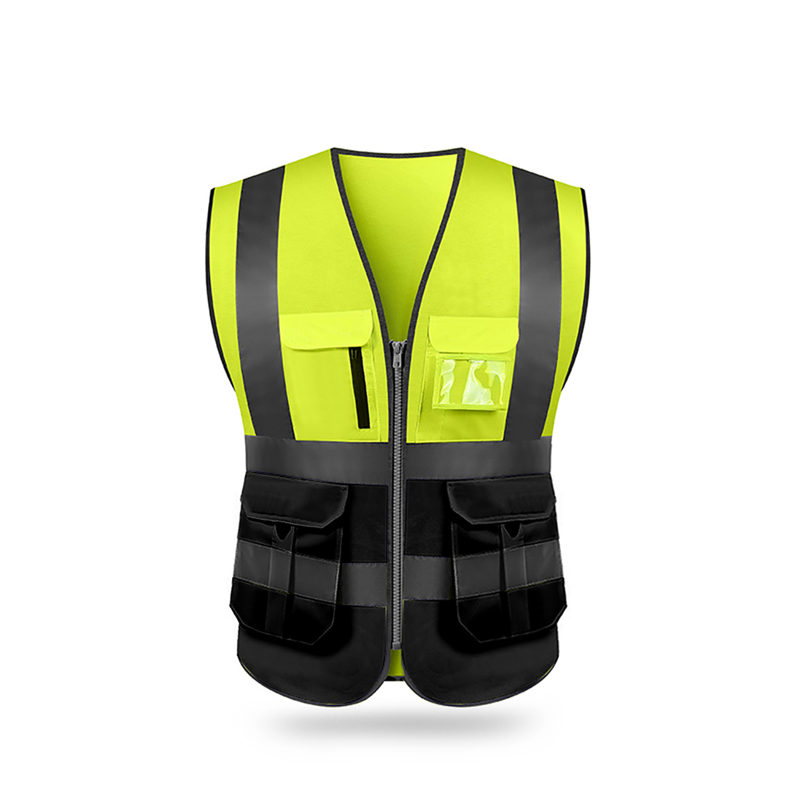 Hochsichtbare, Reflektierende Sicherheitsweste Mit Mehreren Taschen, Arbeitskleidung Für Baustellen, Tag Und Nacht, Motorrad, Fahrrad, Straße, Warnweste, Sicherheit