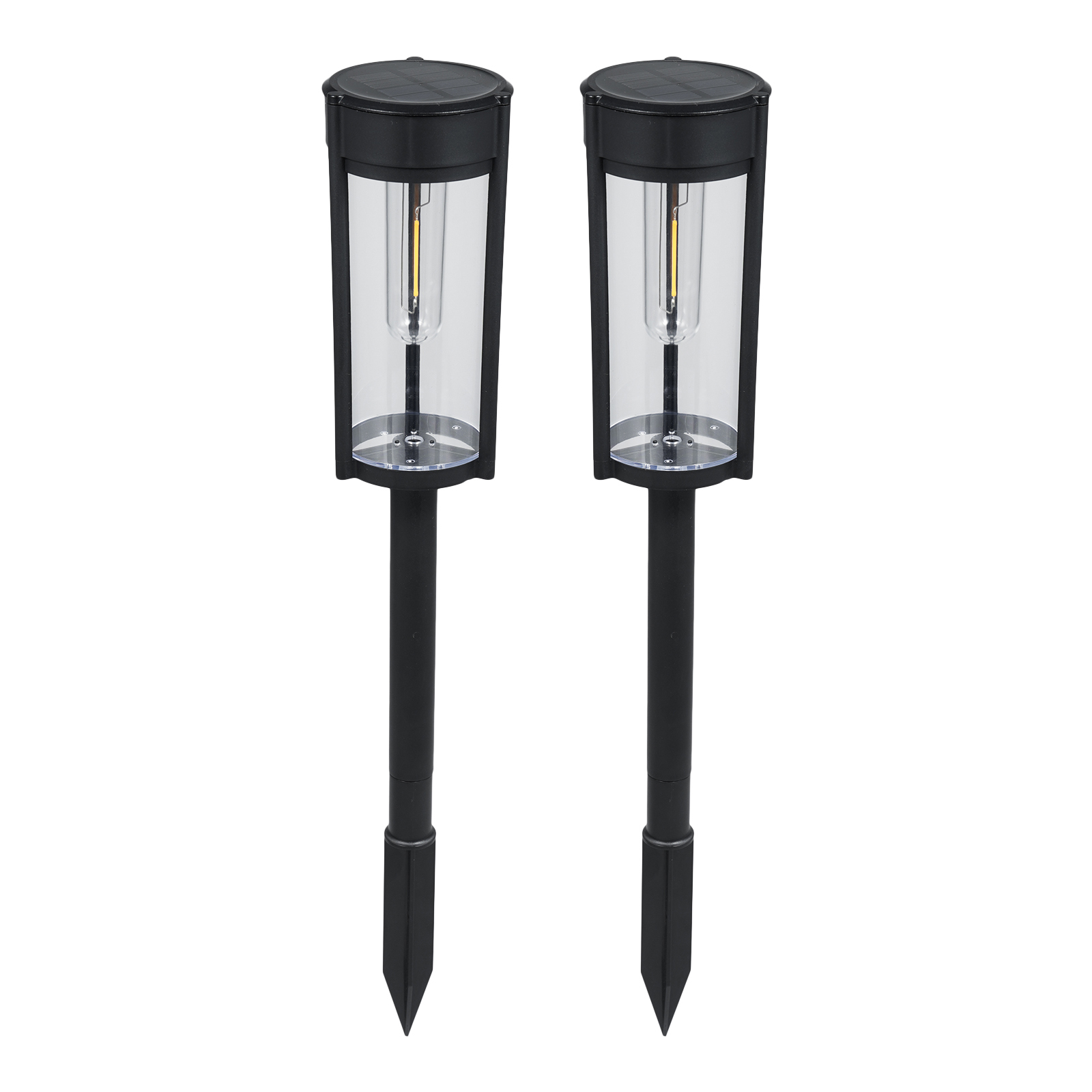 Set Mit 2 Wasserdichten Ip65-solar-außenstrahlern Mit Led-glühlampen, Automatische Solar-wegebeleuchtung Für Garten, Hof, Einfahrt Und Rasen