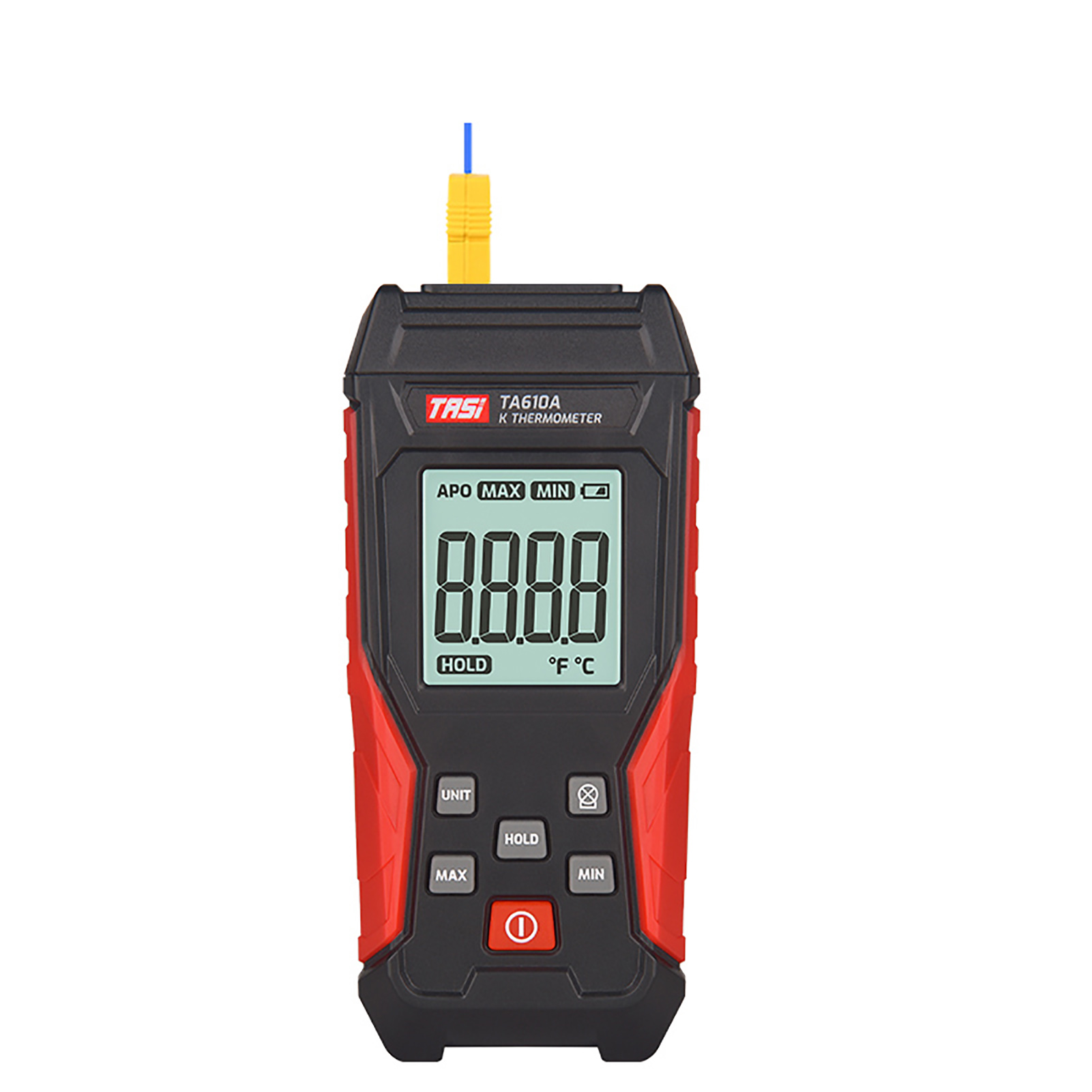 Tasi Einkanal-digitalthermometer Mit Thermoelement-sonden Typ K, Hochtemperaturmessgerät, Lcd-anzeige °c/°f, Temperaturmessfunktion