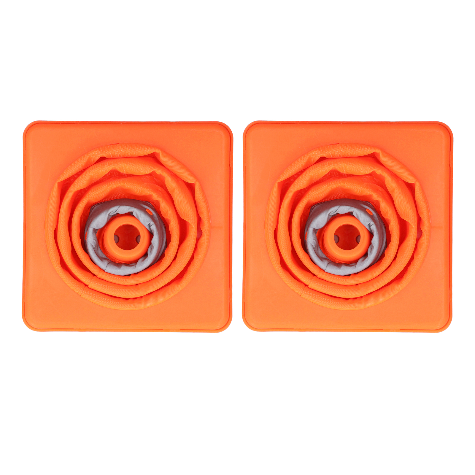 Set Mit 2 Vielseitigen, Faltbaren, Aufklappbaren Verkehrssicherheitskegeln Mit Orangefarbenem Reflexstreifen, 30 Cm, Für Die Fahrausbildung