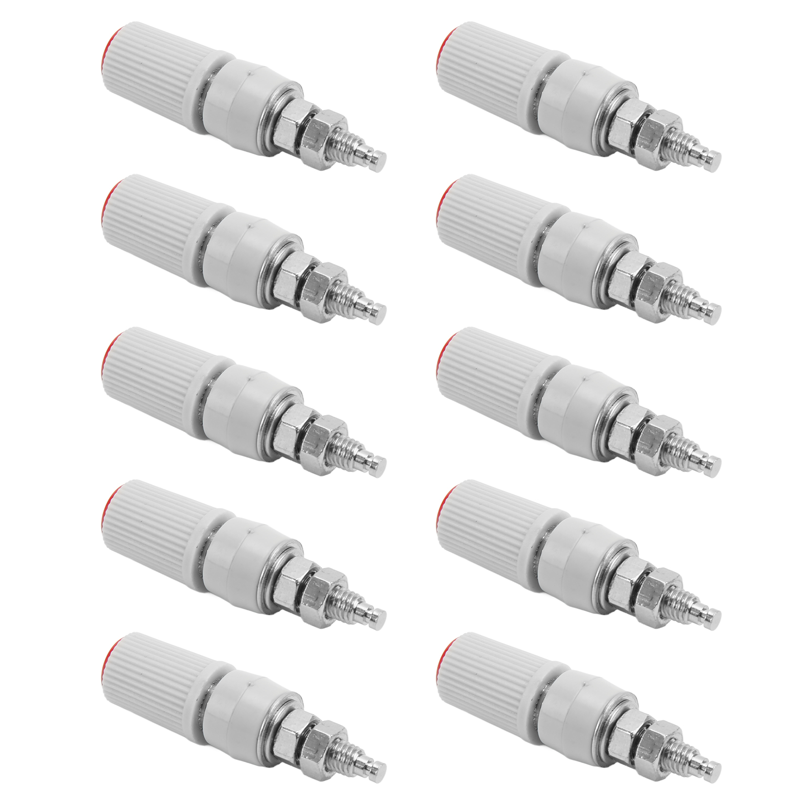 10 Stück 4 Mm Bananenstecker M5 (weiblich), Vernickeltes Kupfer, Für Elektronische Geräte, Rot