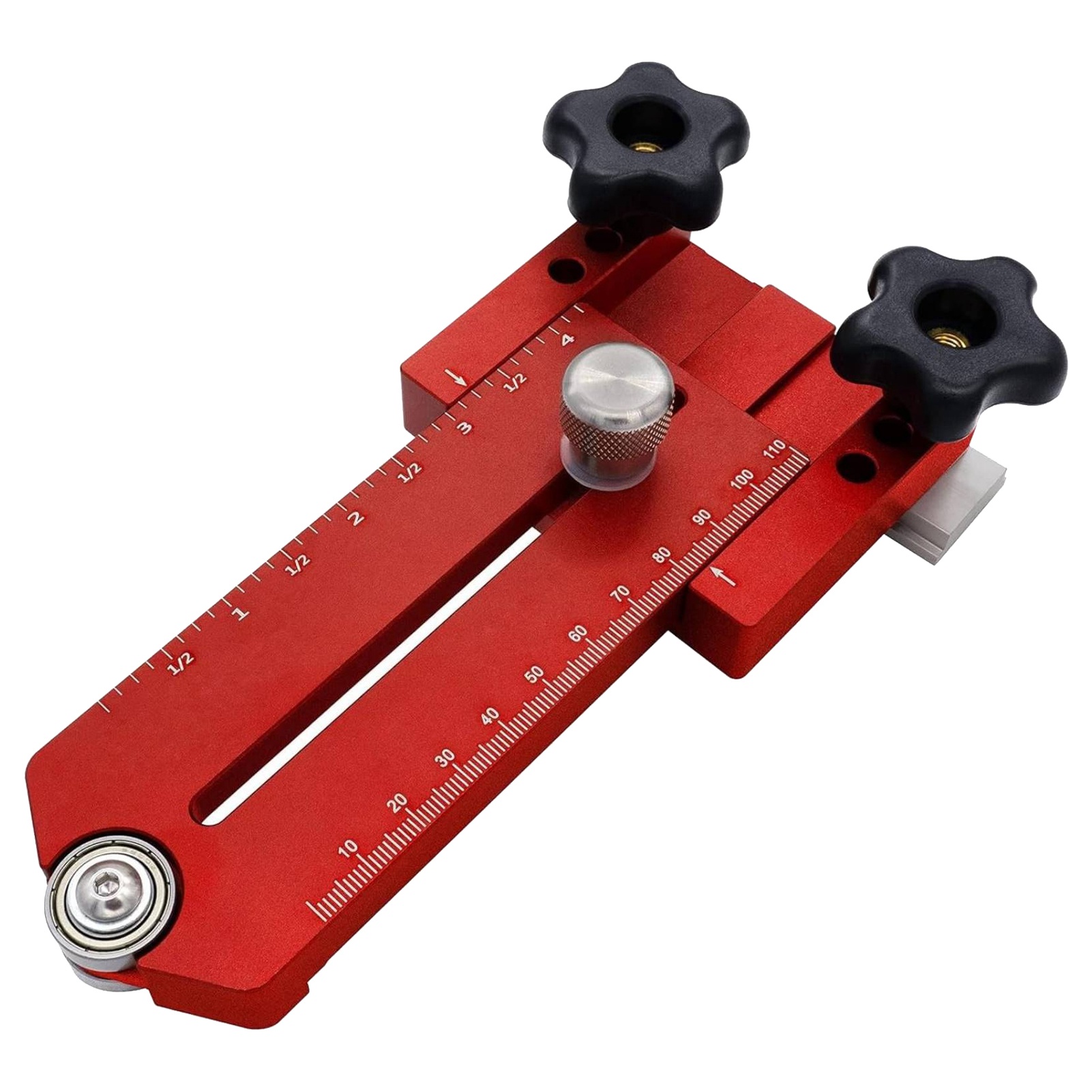 Ausziehbarer Gehrunganschlag Aus Aluminiumlegierung Für Feine Holzsägearbeiten, Tischkreissäge, Oberfräse, Bandsäge, T-nuten, Metrisch, Zoll, Rot