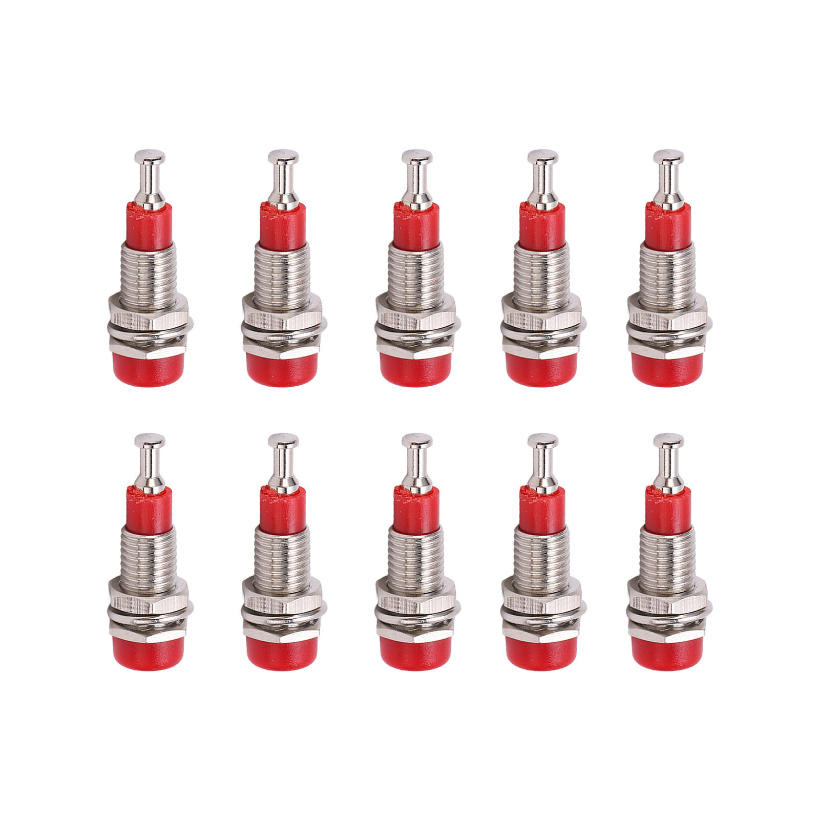 J.40006 Packung Mit 10 Weiblichen 2-mm-bananensteckern Für Die Schalttafelmontage, Rot Vernickelte Anschlüsse