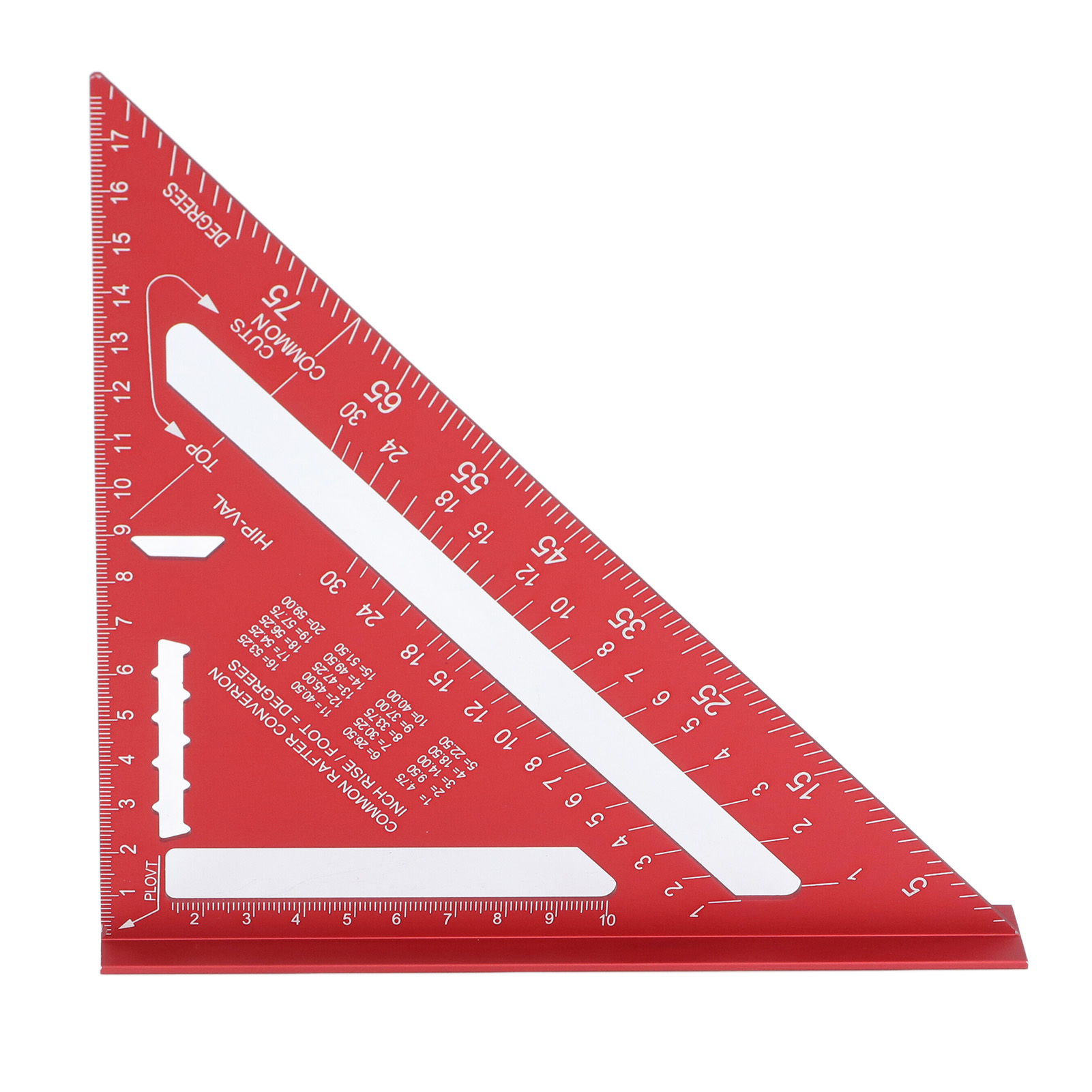 7-zoll (17,78 Cm) Zimmermannswinkel, Aluminiumlegierung, Doppelte Teilung, 45°- Und 90°-winkelmesser, Holzbearbeitungswerkzeug, Rot