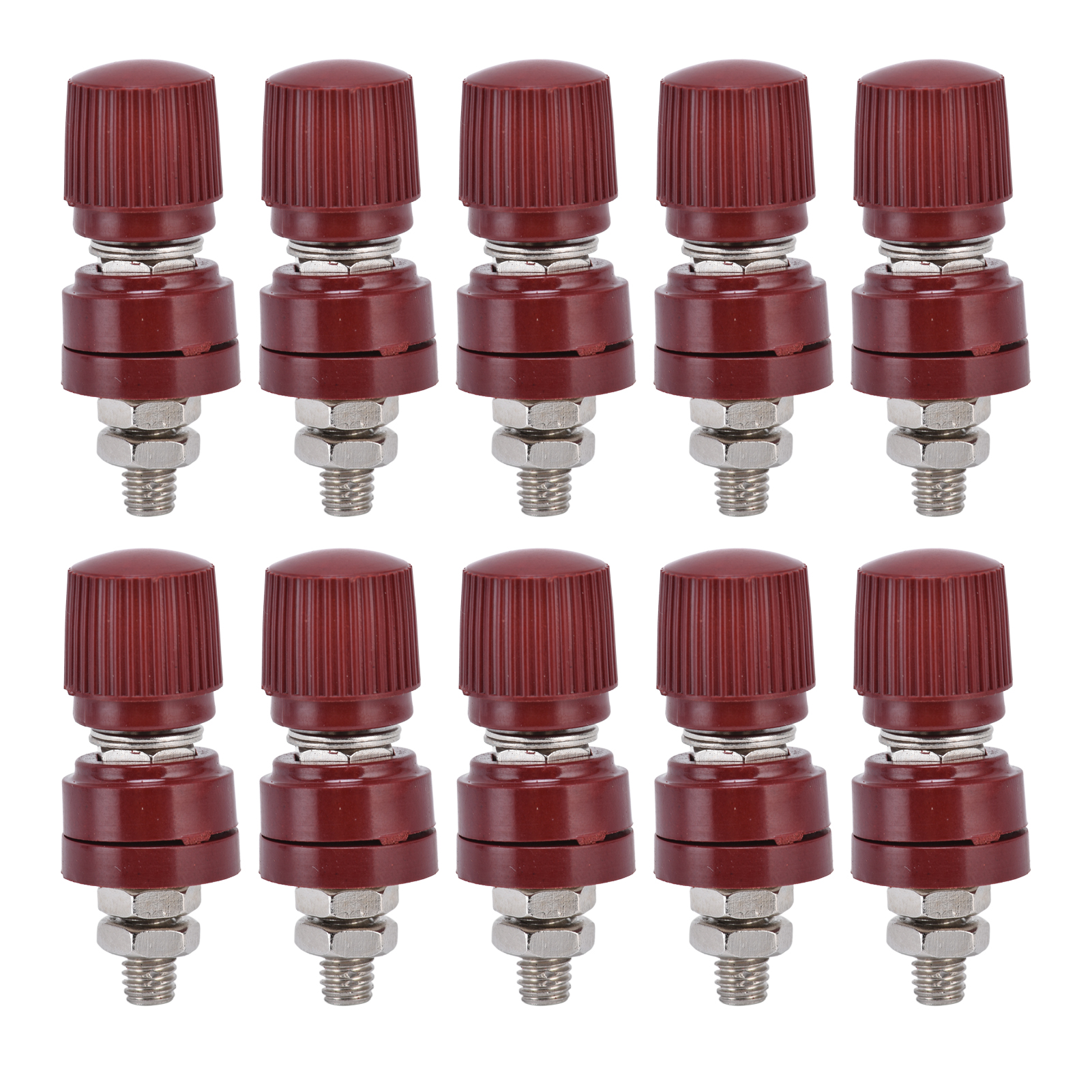 10er-pack Spannungsreglerklemmen Für Wechselrichter, M6-schraube, 32 Mm Lang, 44 Mm Breit, 0–380 V, Rot