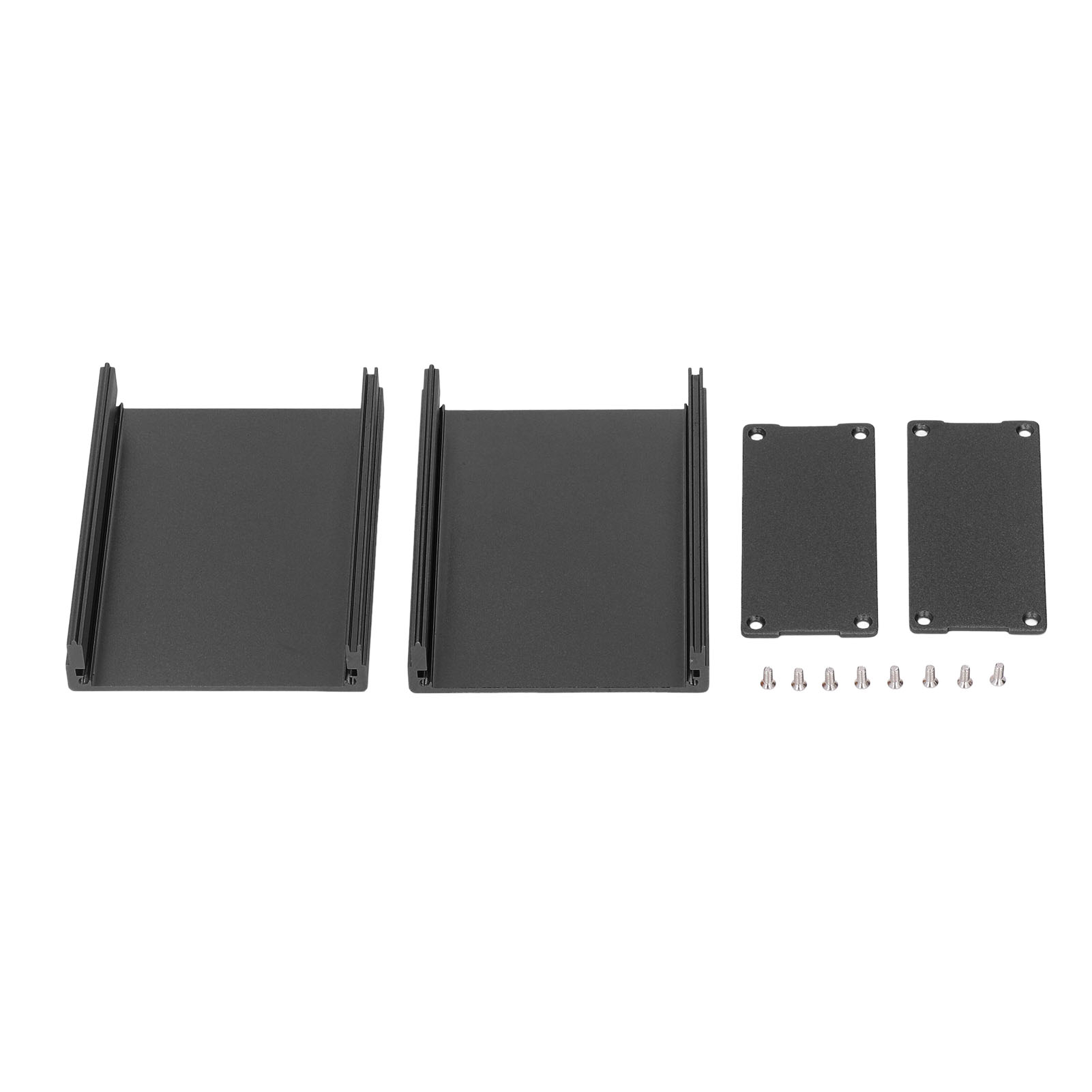 Separates Elektronikprojektgehäuse, Aluminium-schallwände, Sandgestrahlt Und Schwarz Oxidiert, 35 X 76 X 100 Mm, 2er-pack