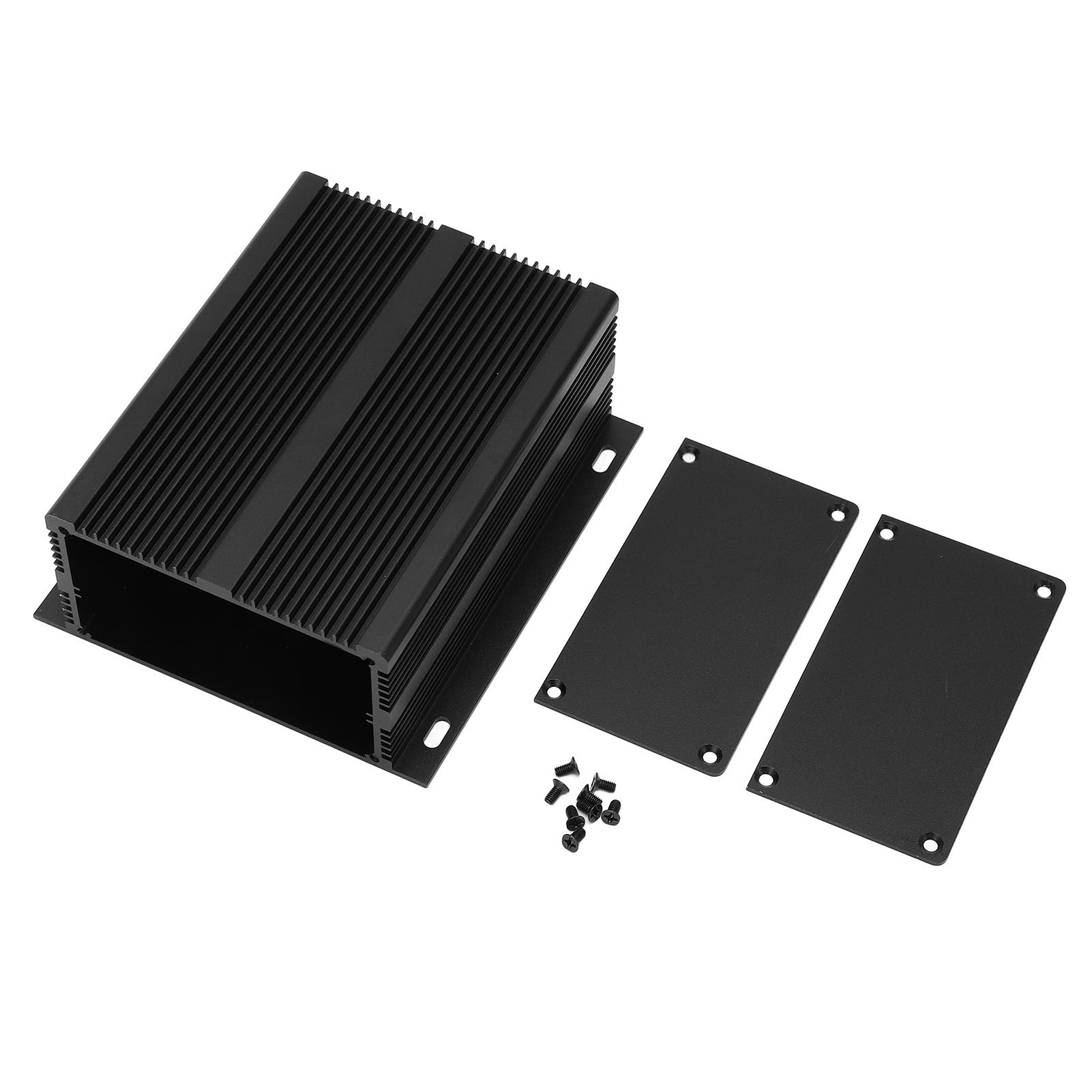 Integriertes Aluminium-projektgehäuse Mit Schwarz Oxidierter, Sandgestrahlter Oberfläche, 53 X 116 X 130 Mm, Für Leiterplatten, Verstärker Und Decoder