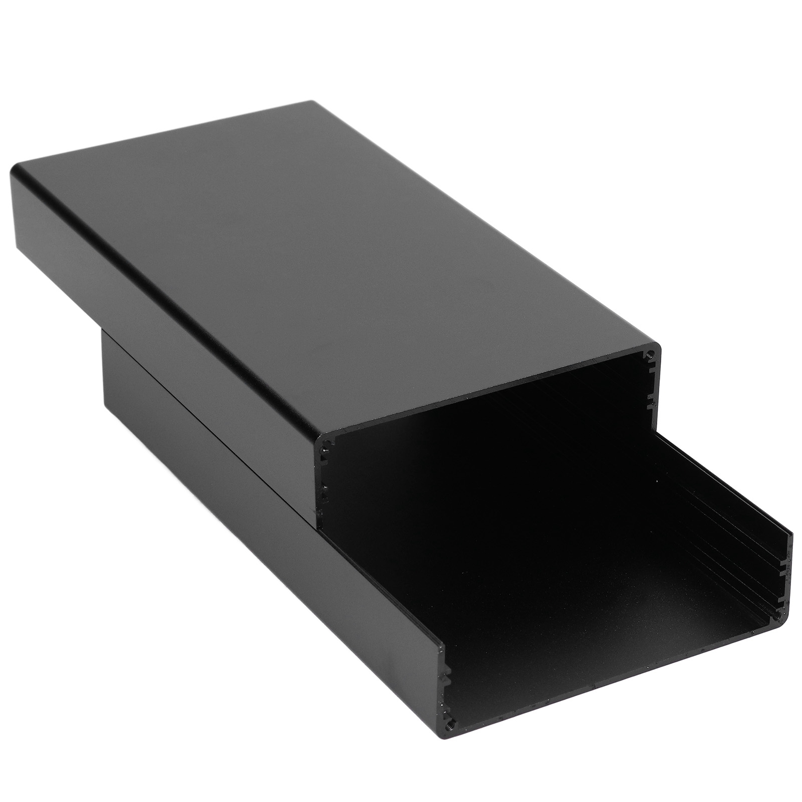 Gehäuse Aus 6063-t5 Aluminium Für Audioverstärkerprojekte, 58 X 110 X 200 Mm, Mattschwarz, 2 Stück