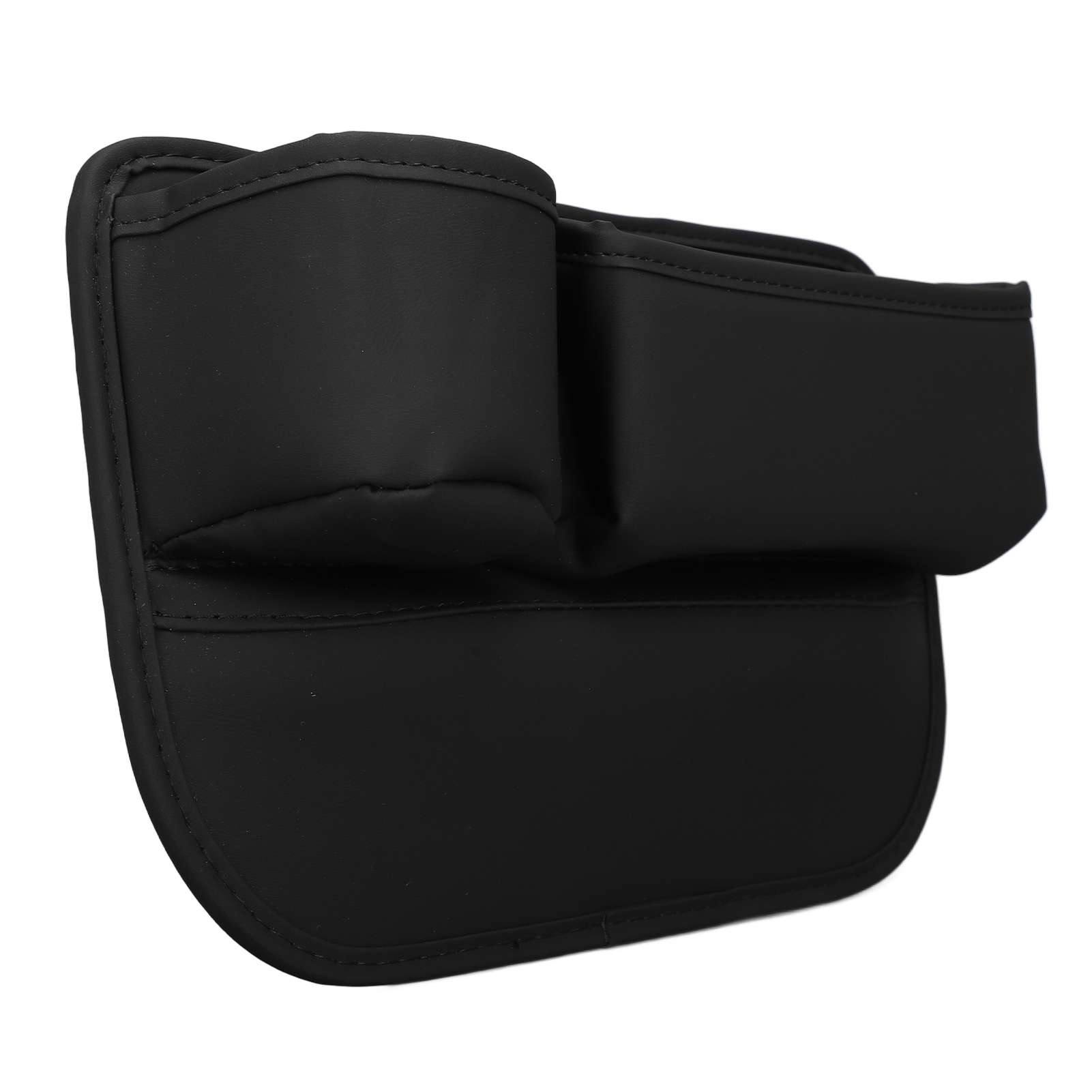 Staufach Für Den Autositz Mit Handy- Und Getränkehalter, Multifunktionaler Organizer, Schwarzes Pu-leder