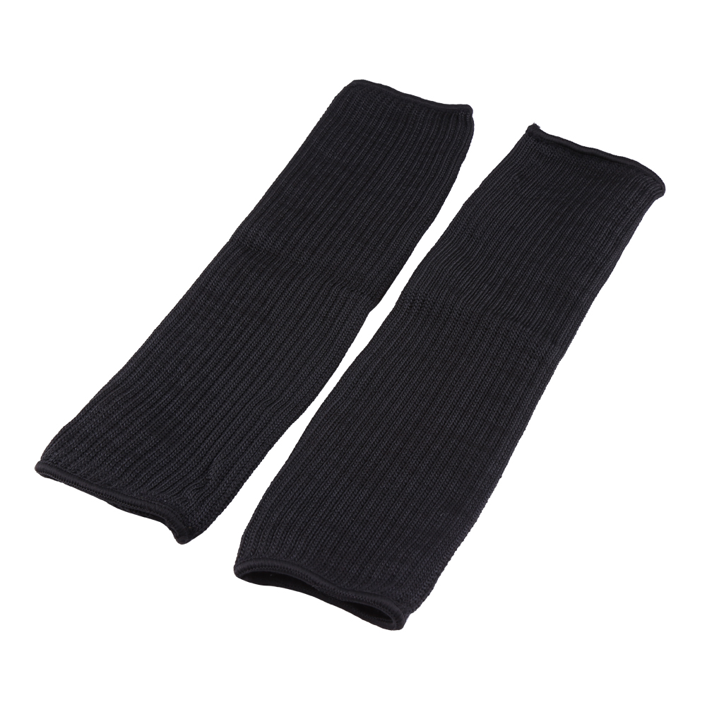Paar Schnittfeste Armstulpen, Schutz Vor Schnitten Und Kratzern, Aus Aramidfasern Und Edelstahl, Schwarz, 38 X 13 Cm