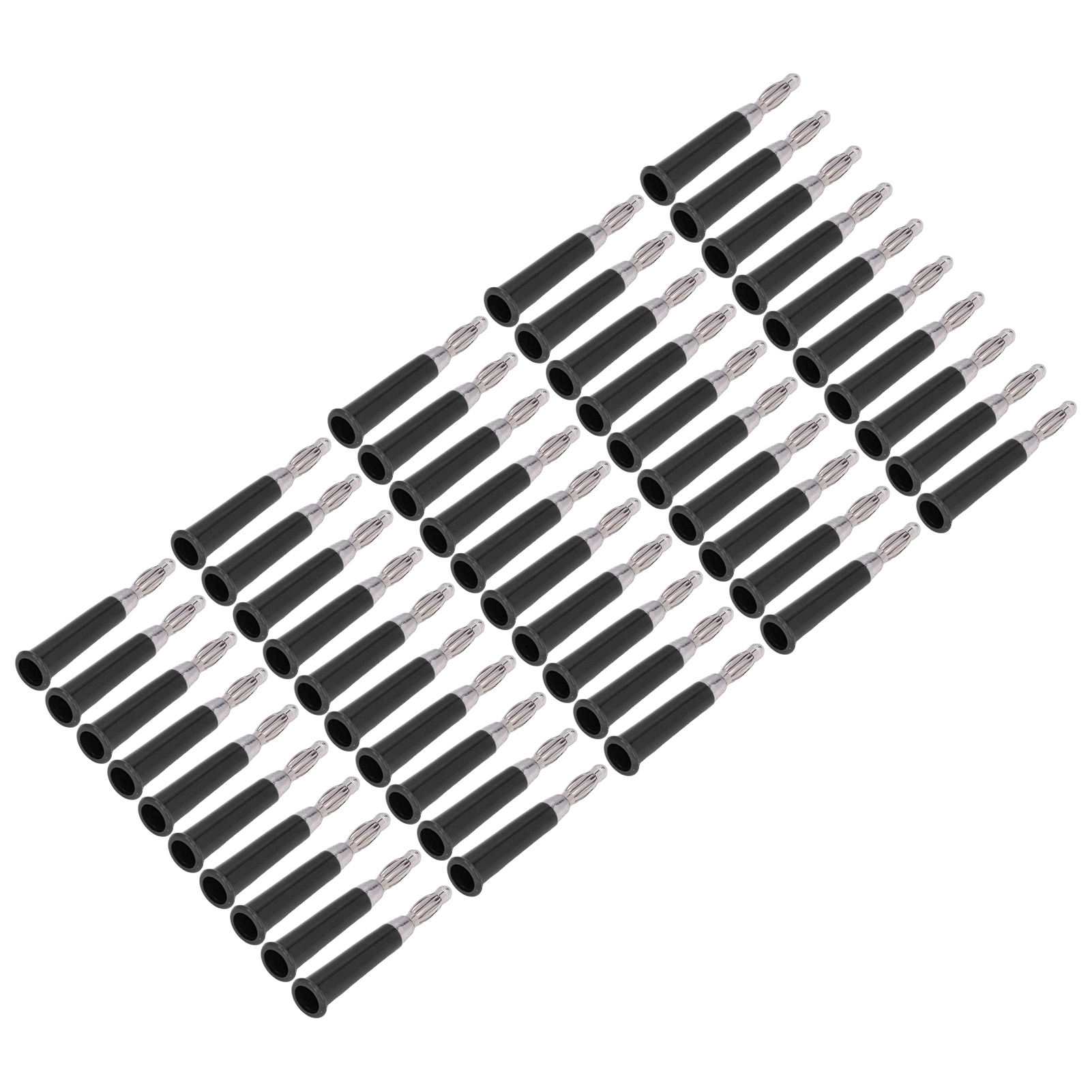50 Stück Geschweißte Laternenstecker Aus Abs-zinklegierung Für 4-mm-bananenstecker, Schwarz
