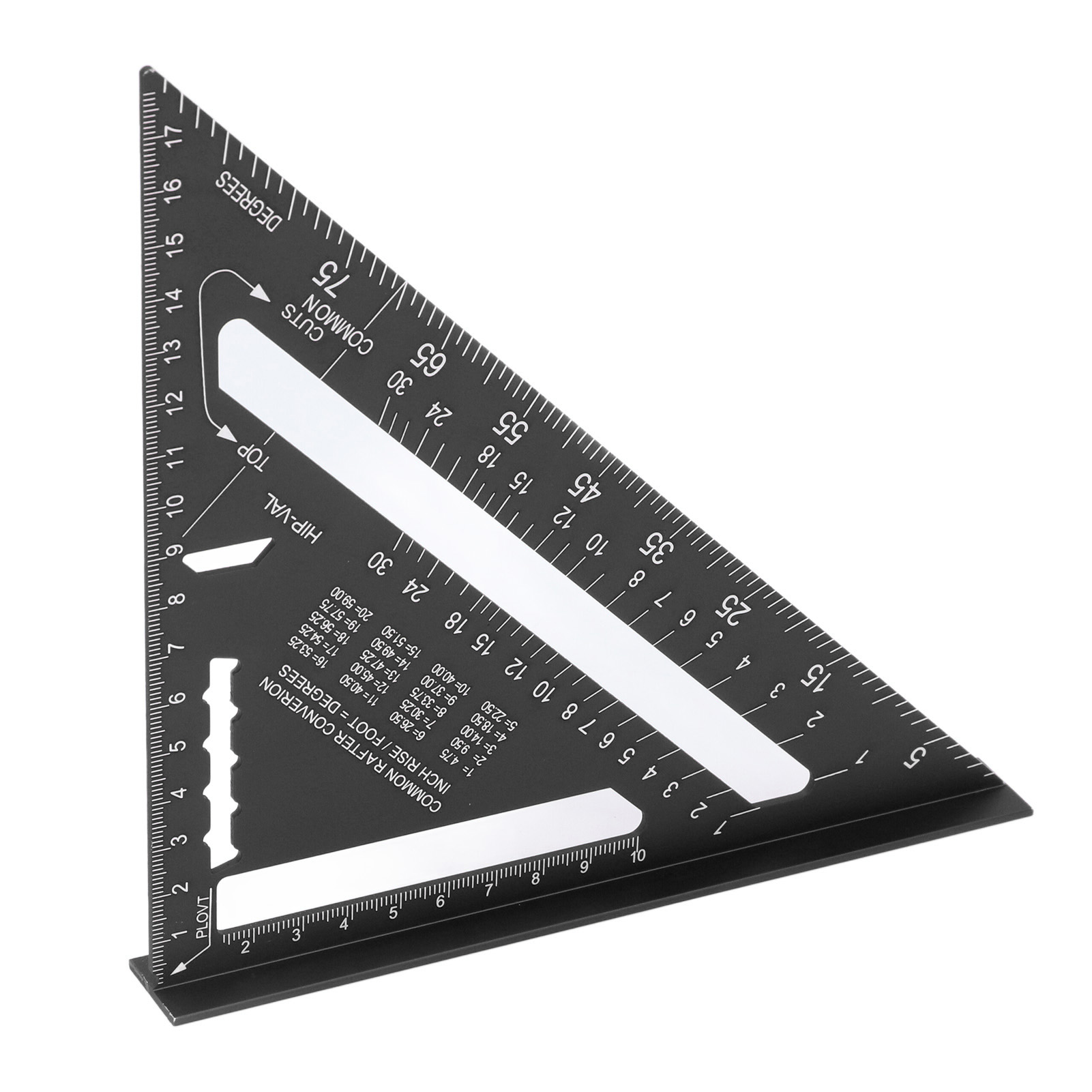 7-zoll-zimmermannswinkel, Aluminiumlegierung, Doppelt Skaliert (45° Und 90°), Dreieckslineal, Für Heimwerkerarbeiten Mit Holz, Schwarz