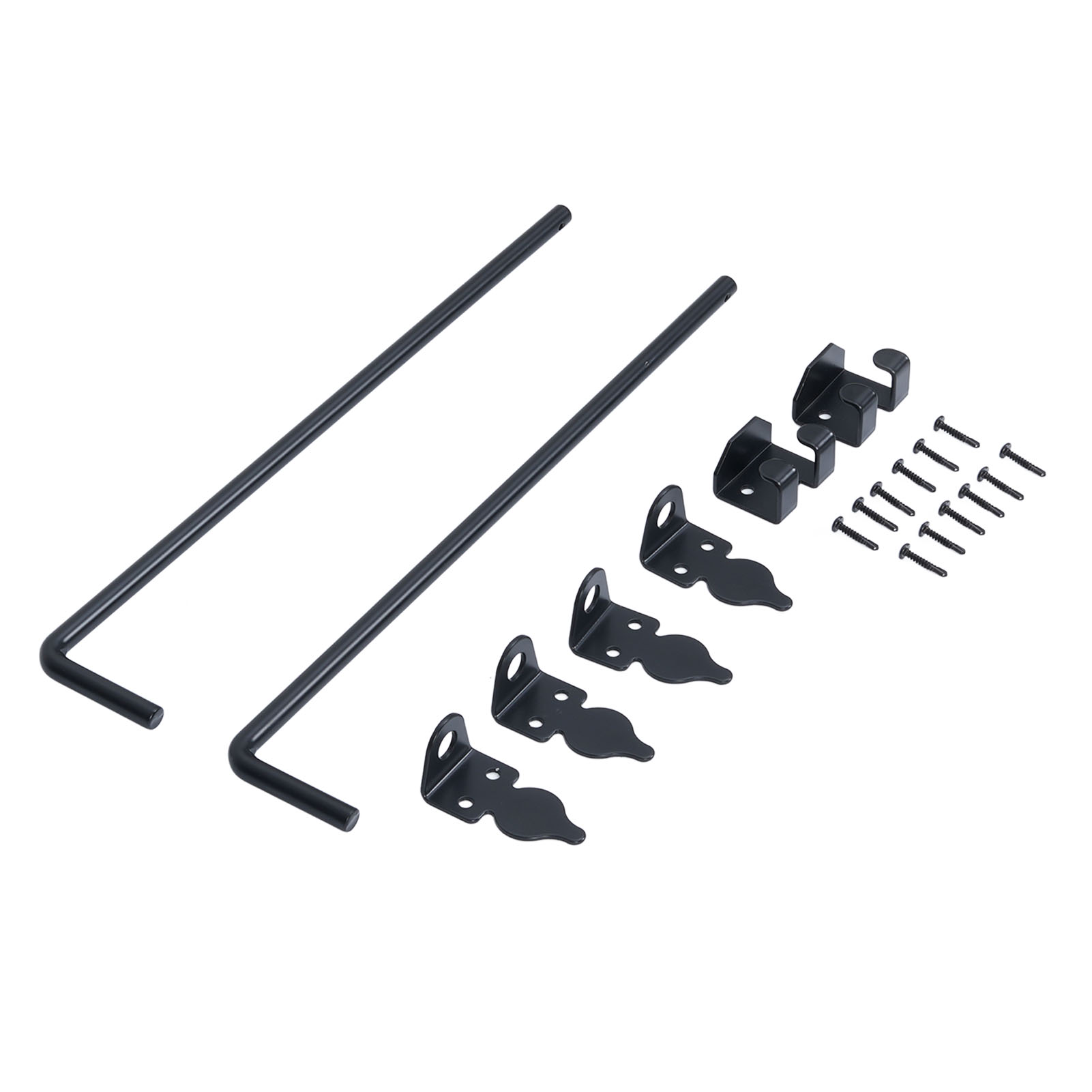 2er-pack 45,7 Cm (18 Zoll) Bodenriegel Für Tore, Sturmsicher, Schwarz Pulverbeschichtet, Kohlenstoffstahl, Schiebestange, Torstopper Für Holzzäune