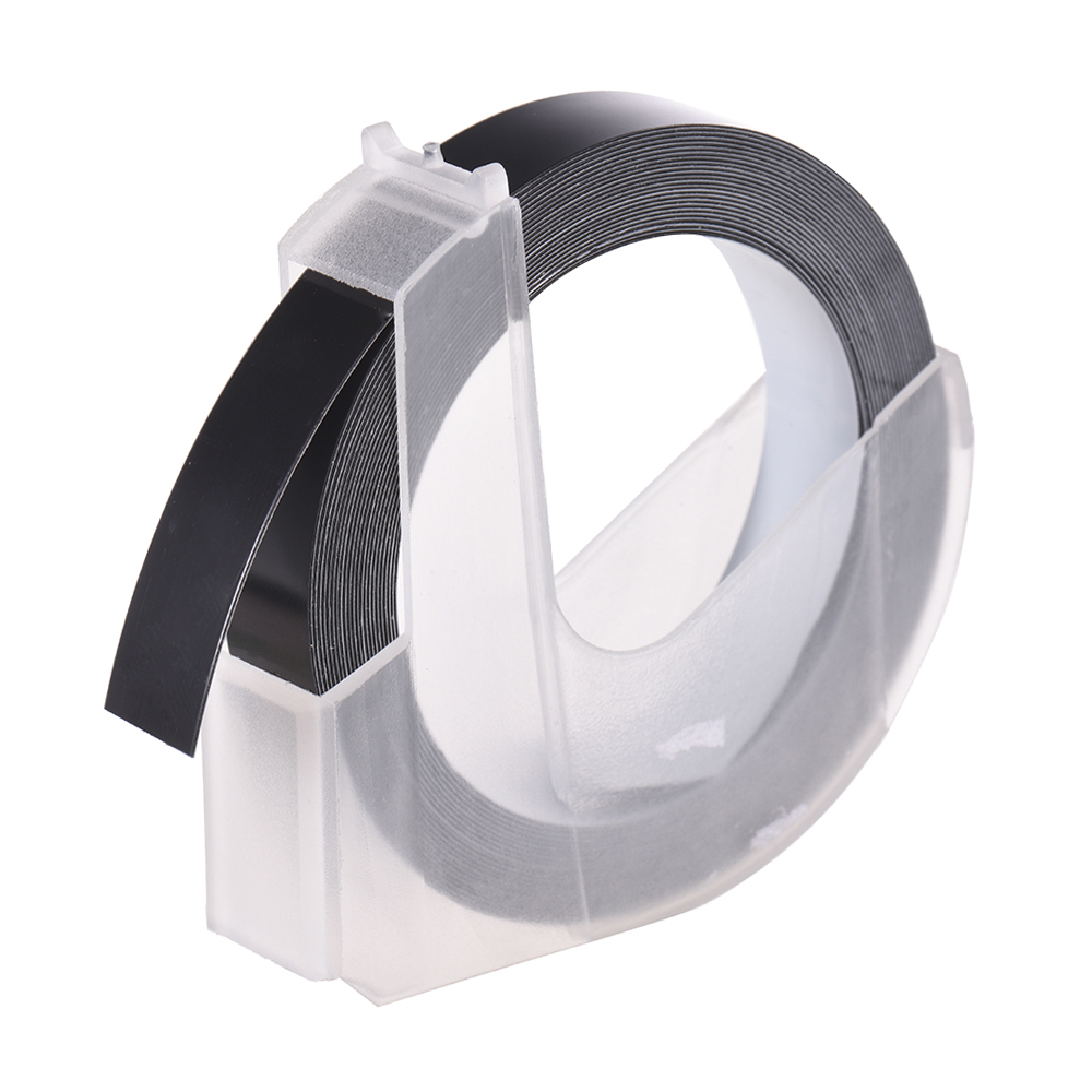 3d-kunststoff-etikettenband-nachfüllpackung Für Dymo Etikettendrucker 12965 1610, 9 Mm X 3 M, 1 Rolle, Schwarz