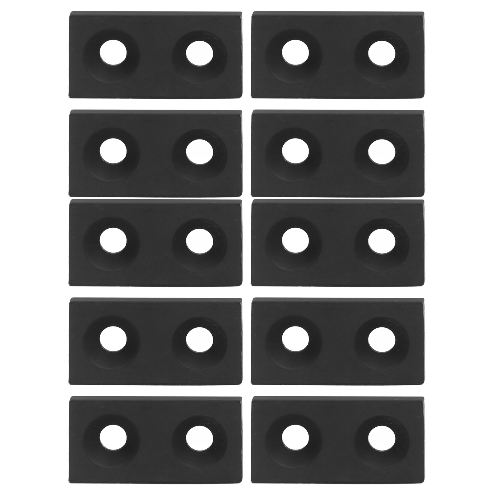 Packung Mit 10 Doppelloch-endkappen Aus Aluminiumlegierung Für Profilrahmen Und Cnc-maschinen, Schwarz
