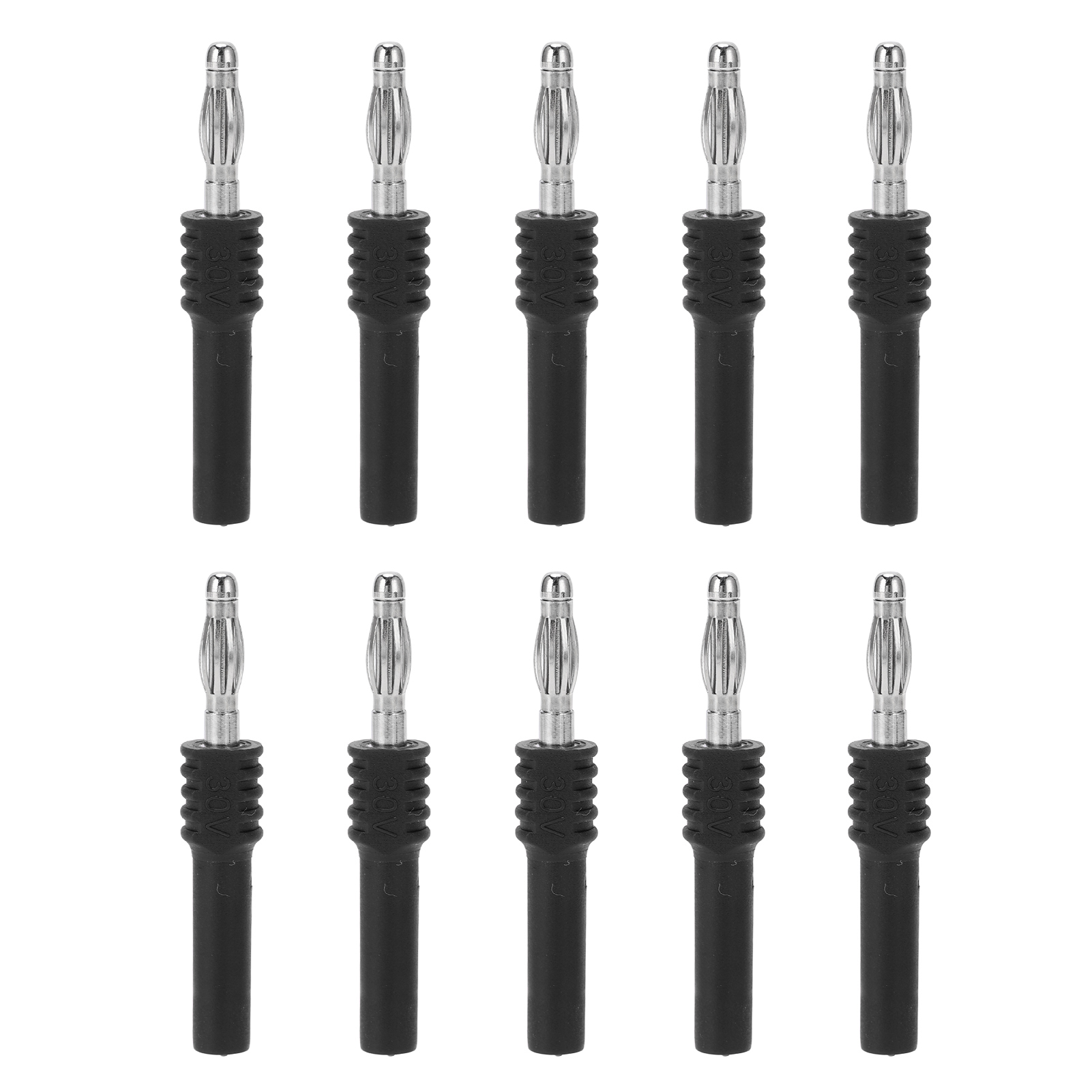 10 Stück J.20025 Bananenstecker-adapter 4 Mm Stecker Auf 2 Mm Buchse Für Multimeter Und Industrielle Anwendungen, Schwarz