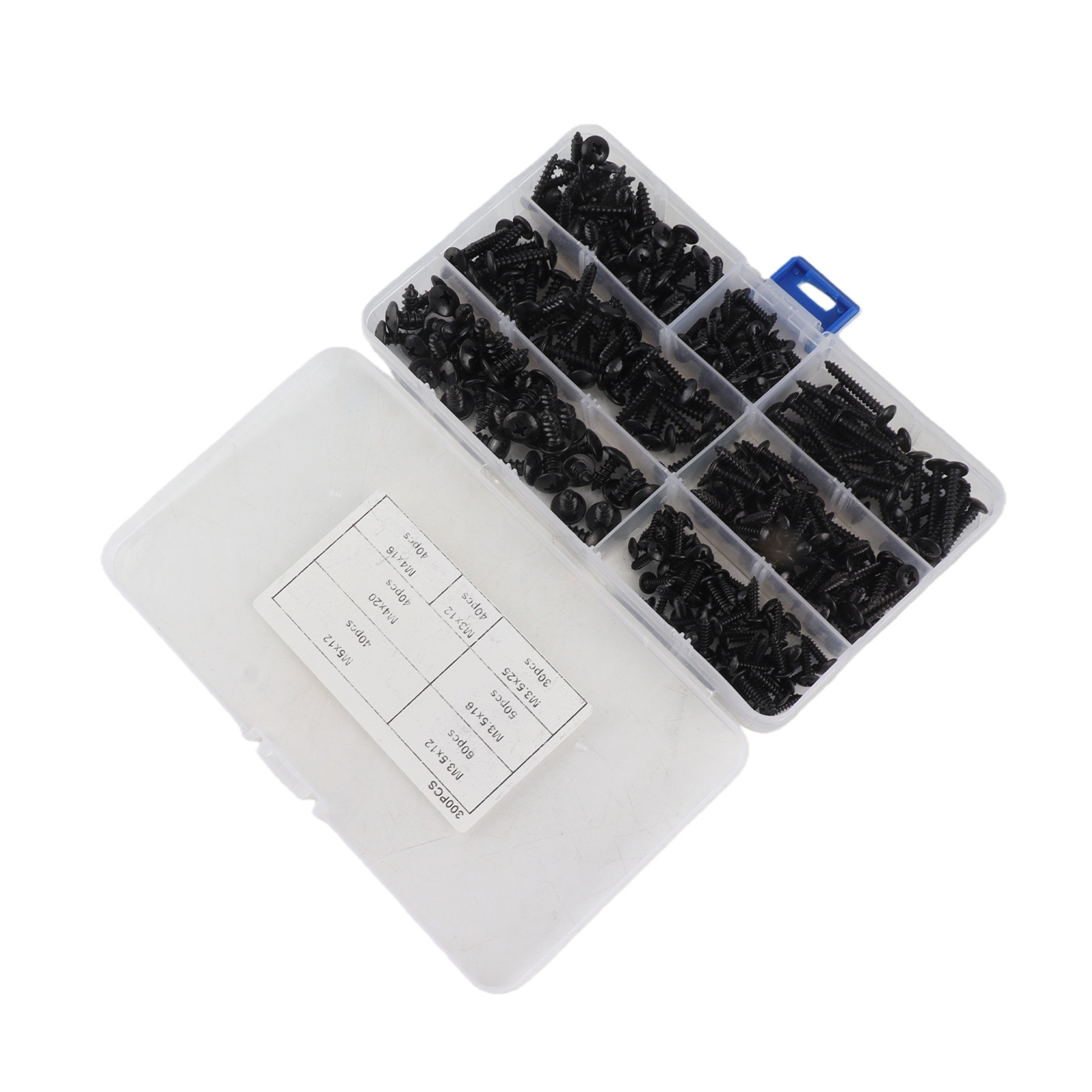 Packung Mit 300 Senkkopf-phillips-holzschrauben Aus Schwarzem Kohlenstoffstahl, M3, M3,5, M4, M5