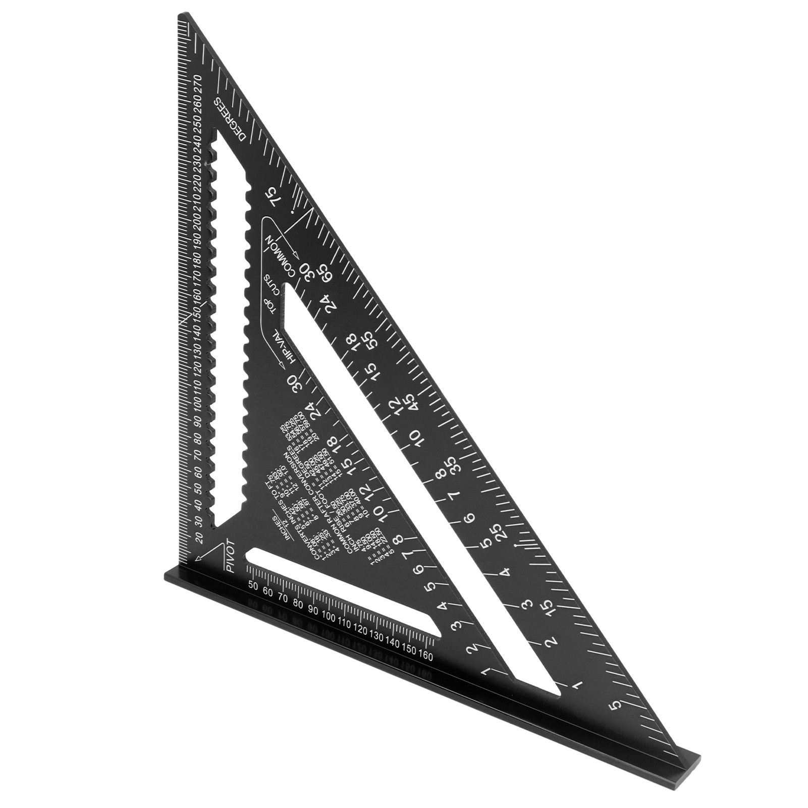 30 Cm (12 Zoll) Großer Winkel Aus Aluminiumlegierung (45–90 Grad) Für Holzarbeiten, Metrisches Markierungswerkzeug, Schwarz