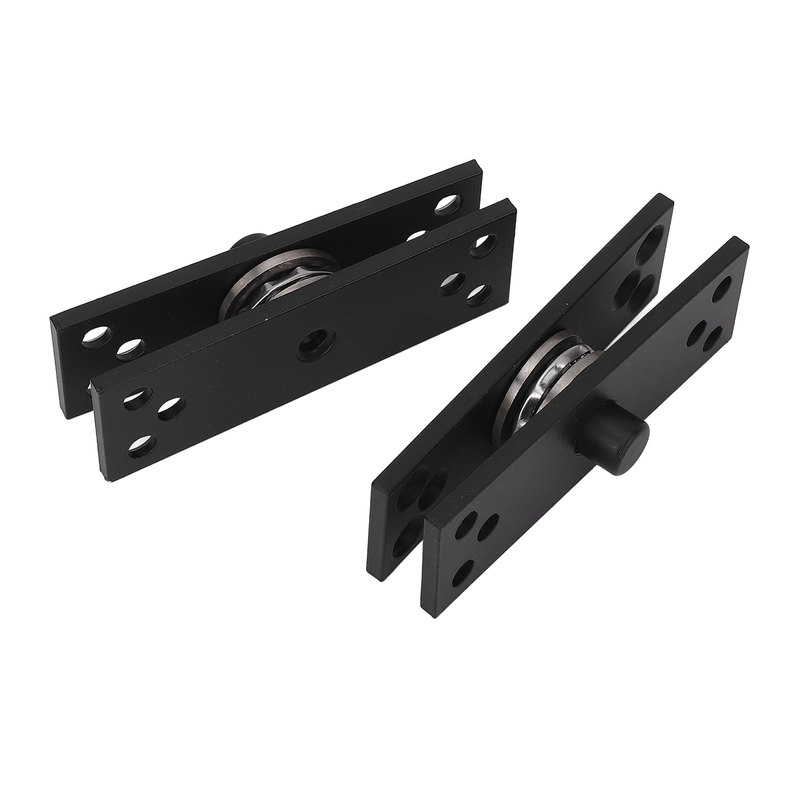 Set Mit 2 Verdeckten Drehbändern Für Türen, Edelstahl, Koaxial Oben/unten, Schwarz, 100 Kg, Kugellager