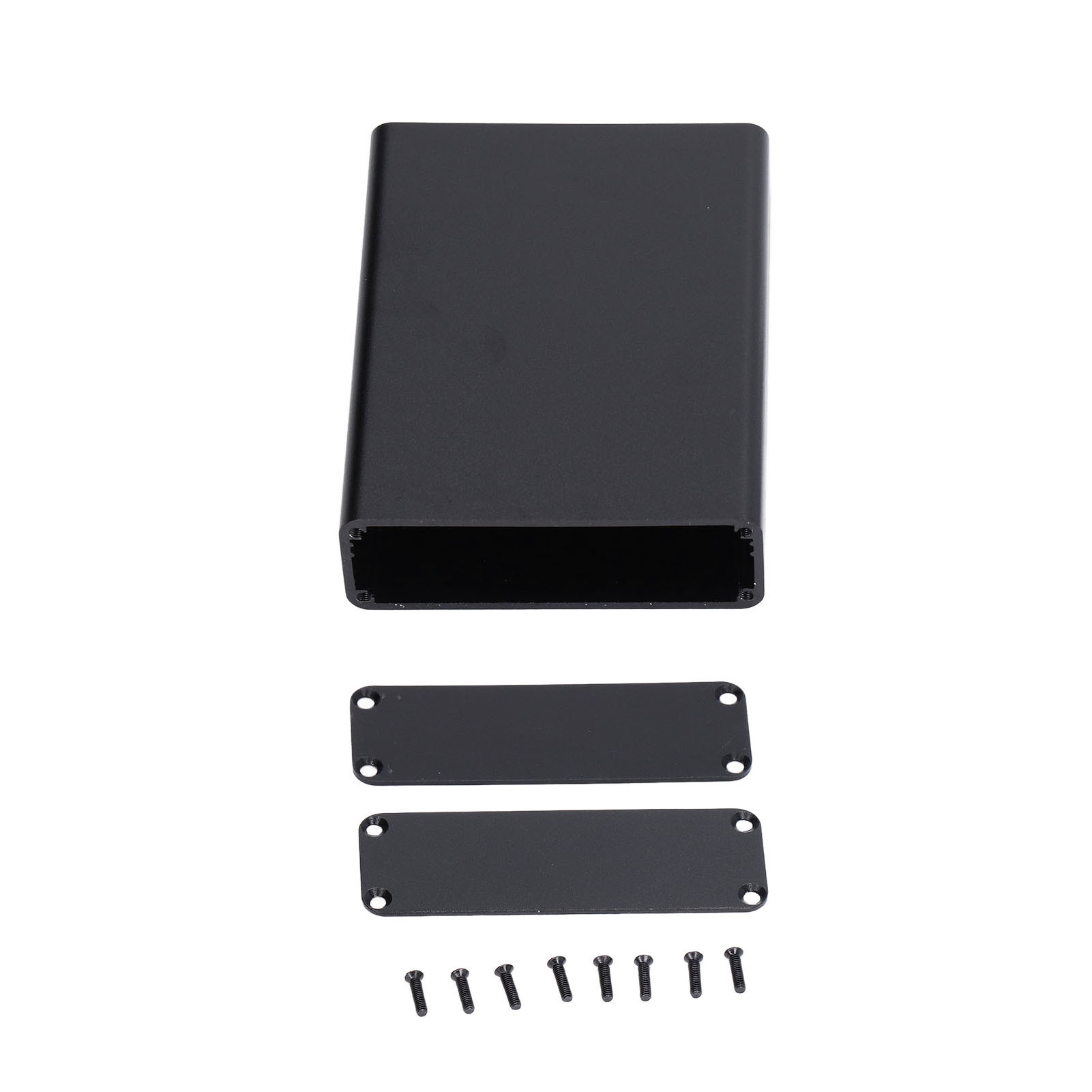 Wasserdichtes Aluminiumgehäuse Mit Integrierter, Versenkter Anschlussdose Für Diy-projekte, Schwarz, 28 X 84 X 110 Mm