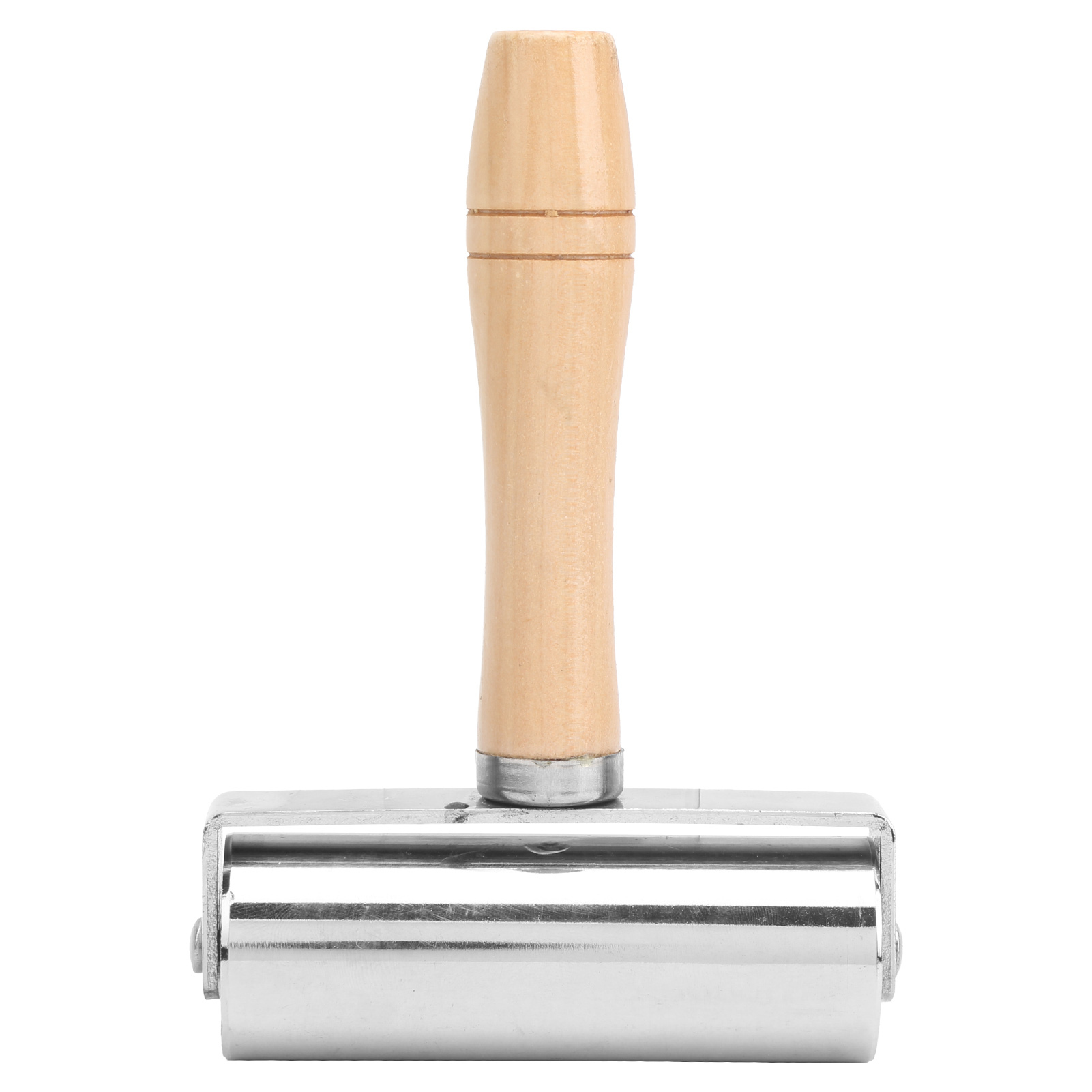 Lederkantenroller Für Diy-lederarbeiten, Holzgriff, Glättungswerkzeug, Silberfarben, 100 Mm / 3,94 Zoll