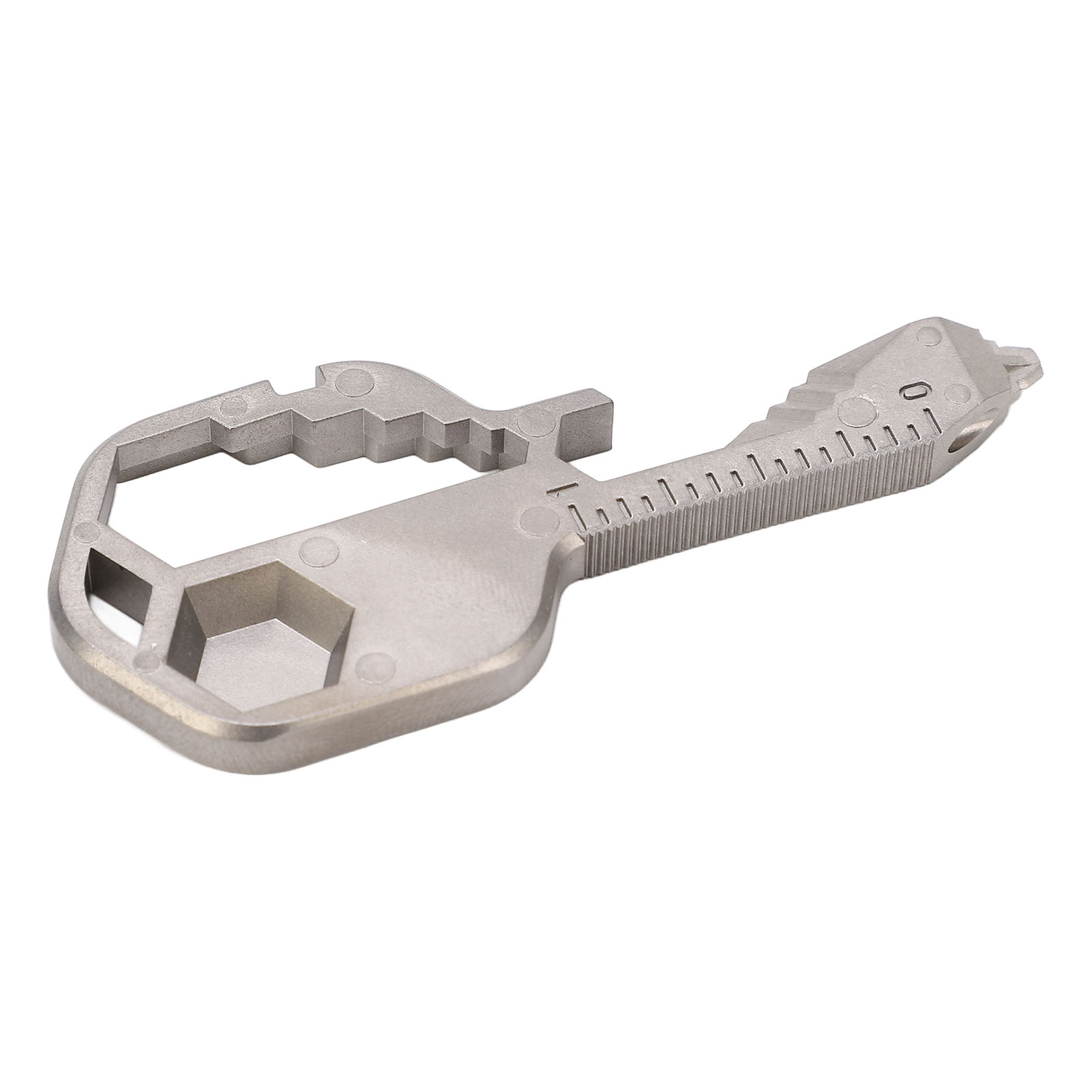 Tragbarer 24-in-1-multifunktionsschlüssel Aus Edelstahl Mit Karabinerhaken Für Outdoor-aktivitäten, Silber