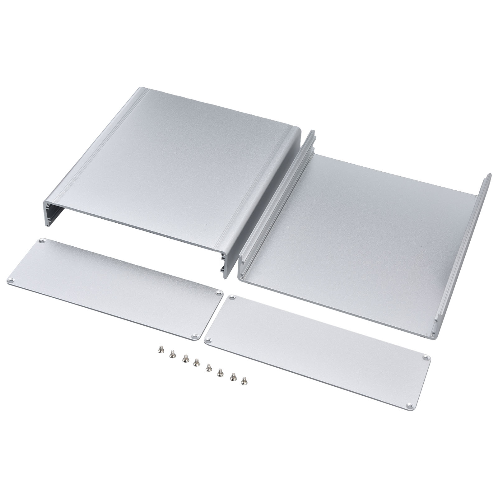 Gehäuse Aus Aluminiumlegierung 6063-t5 Für Verstärker Und Elektronische Leiterplatten, Diy-gehäuse, 62 X 178 X 200 Mm, Matt Silber, 2er-pack