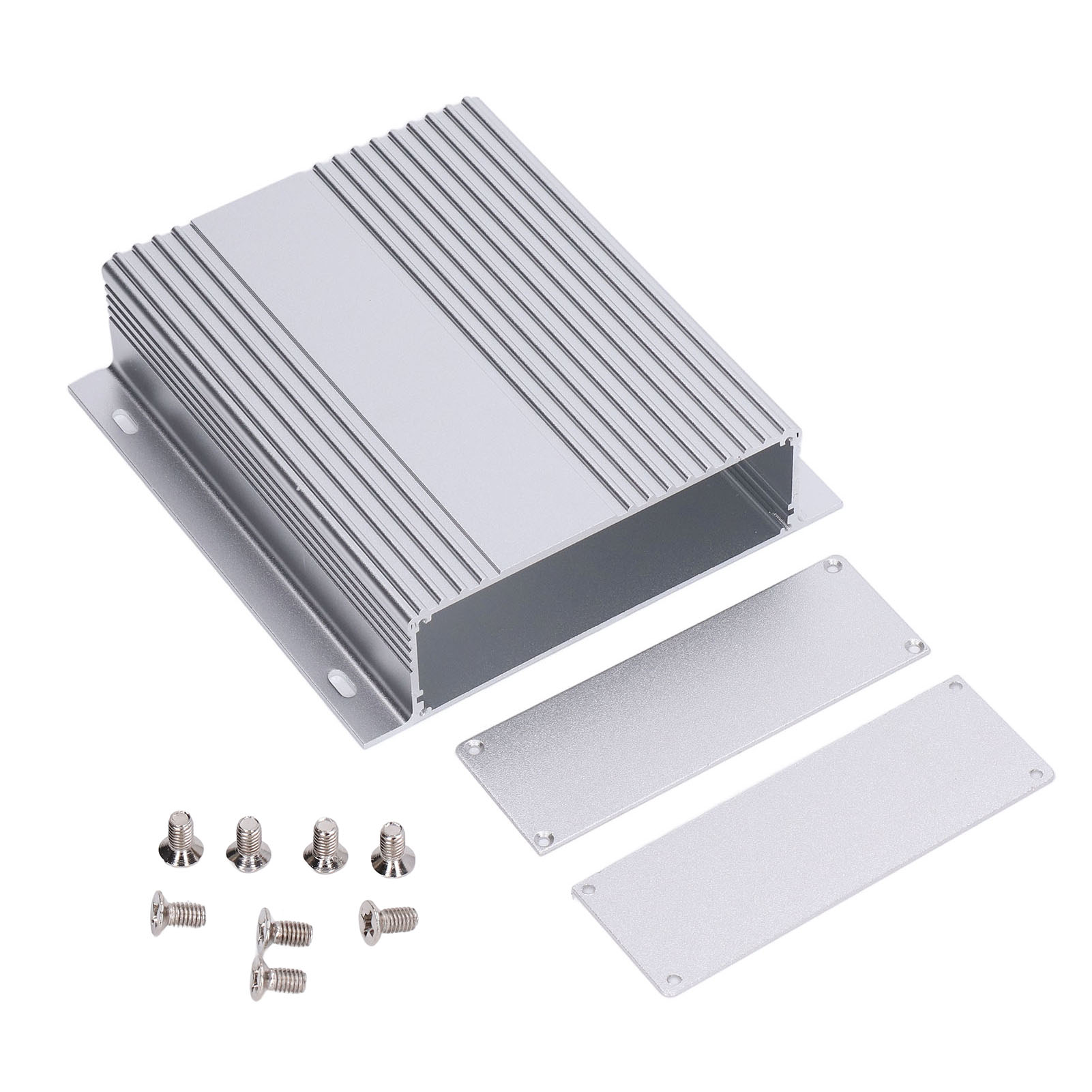 Diy-projektgehäuse Aus Aluminiumlegierung, Anschlusskasten Für Elektronische Leiterplatten, Kühlgehäuse, 41 X 147 X 150 Mm, Matt Silber, 2 Stück