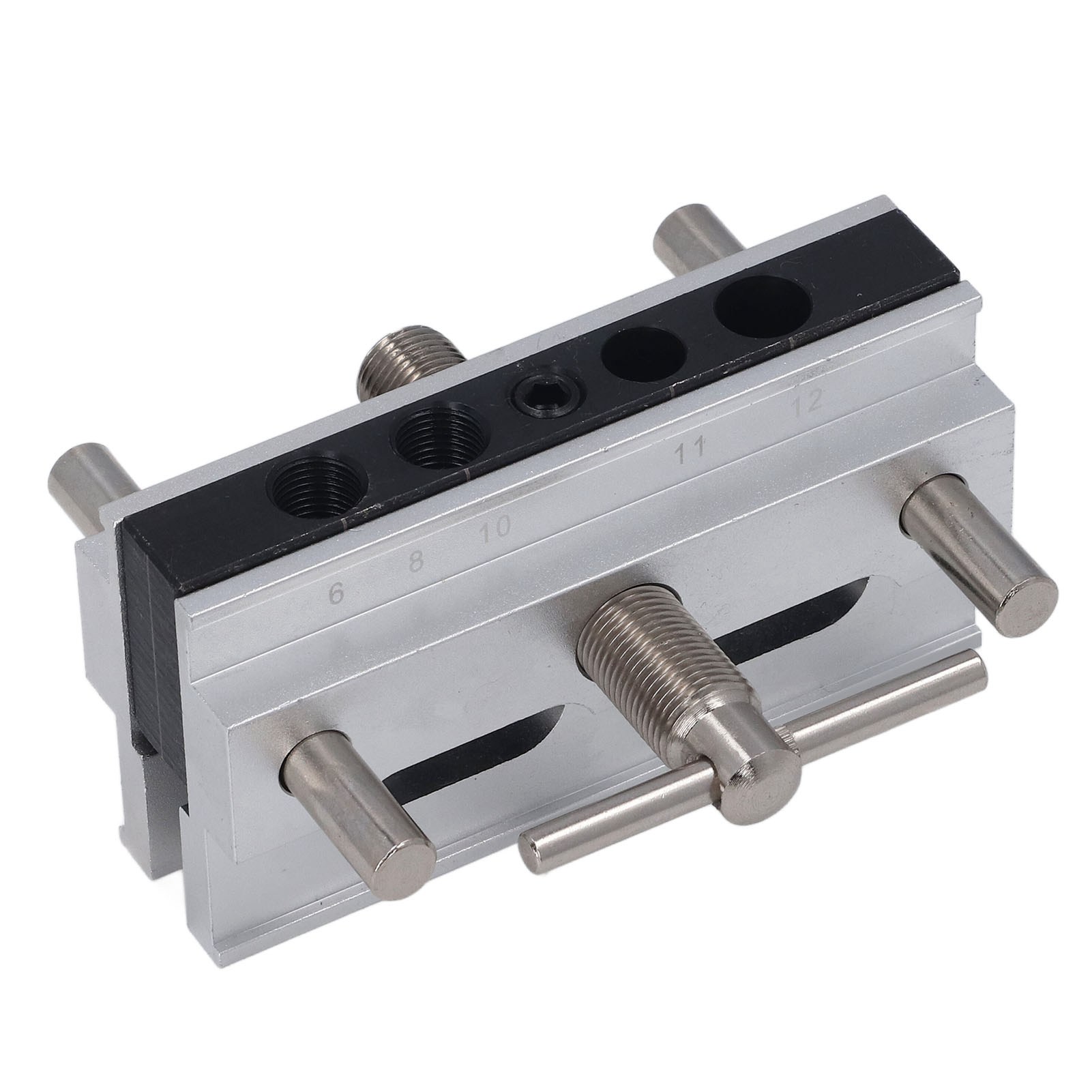 Selbstzentrierender Distanzring-set Aus Aluminiumlegierung, Einstellbare Metrische Breite, Bohrschablone Mit 6 Buchsen Für Gerade Löcher, Silberfarben