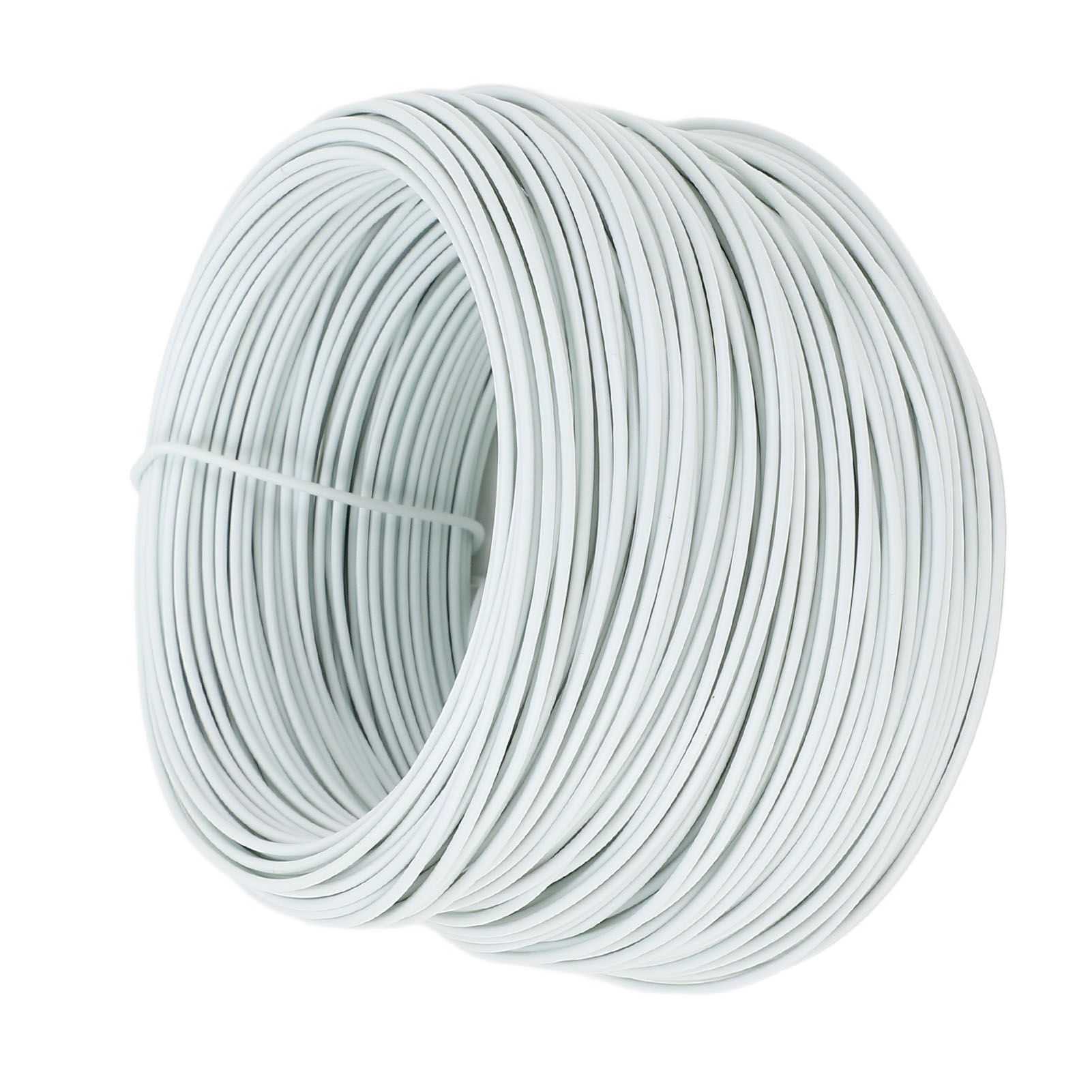 Elektrolytisch Verzinkter Eisendraht 0,9 Mm, 40 M Rund, Robust, Flexibel, Pvc-ummantelt, Weiß