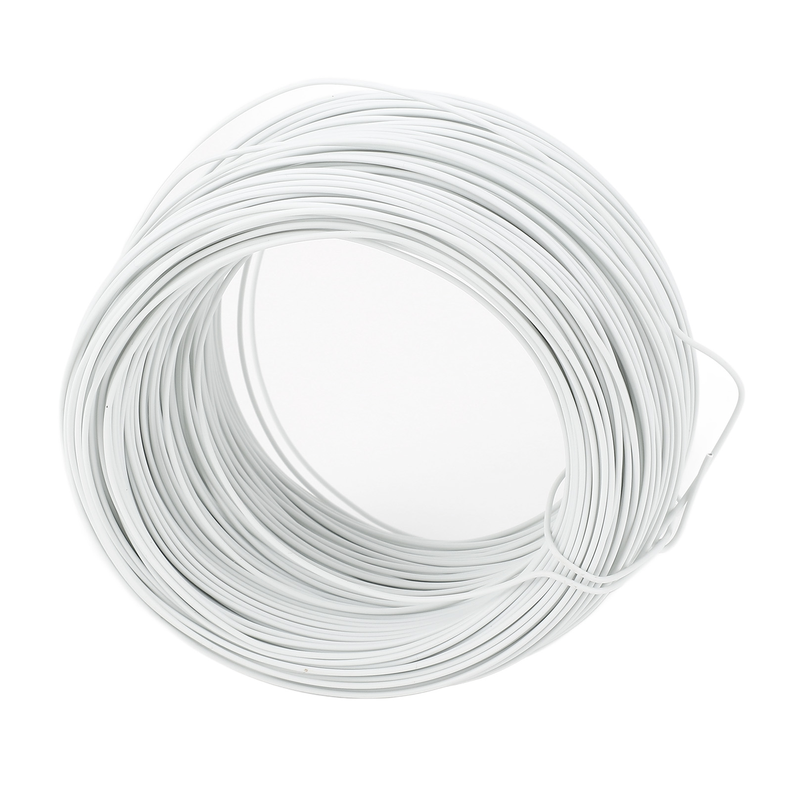 Elektrolytisch Verzinkter Eisendraht 0,55 Mm, 85 M, Rund, Pvc-ummantelt, Stark, Flexibel Und Biegsam, Zum Kabelbinden, Weiß