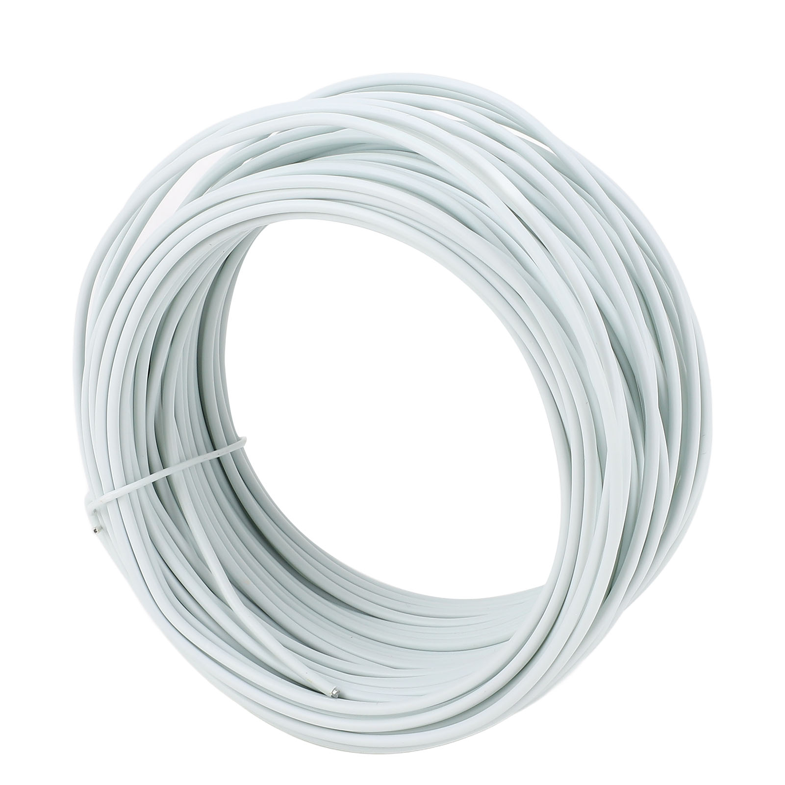 Flexibler, Pvc-ummantelter, Verzinkter Eisenbindedraht Für Telekommunikationskabel, 1,5 Mm X 20 M, Rundes Ende, Weiß