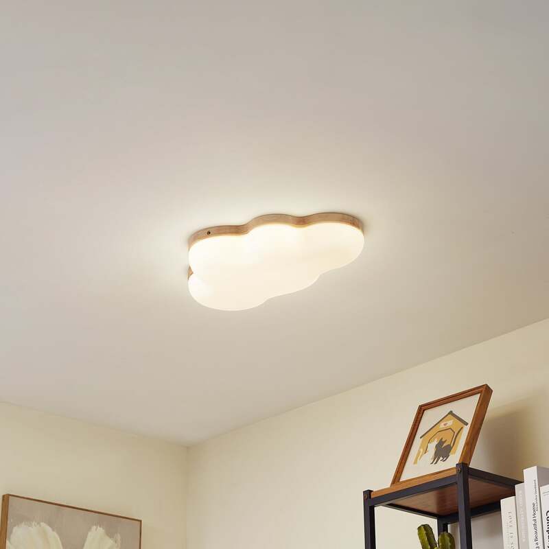 [gebraucht] B-ware Lindby Led-deckenleuchte Pilvi Wolke 50 Cm 18 W Warmweiß Kunststoff Holz