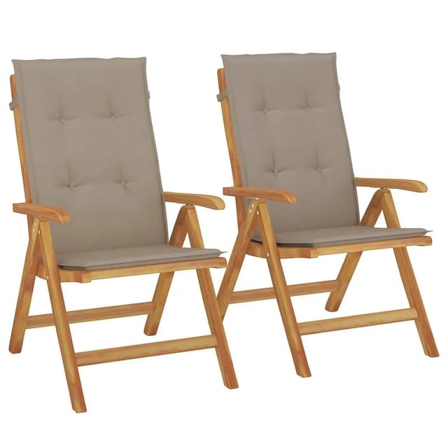 Gartenstühle Mit Kissen 2 Stk. Massivholz Teak Vidaxl
