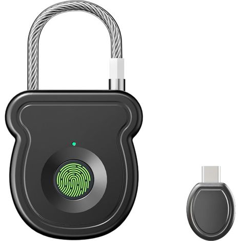 Intelligentes Fingerabdruck-vorhängeschloss – Schlüsselloses Schloss Mit Hochauflösendem Sensor, Entriegelung In 0,5 Sekunden, 365 Tage Batterielaufzeit, Usb-notfallschlüssel Für Spinde Im Fitnessstud