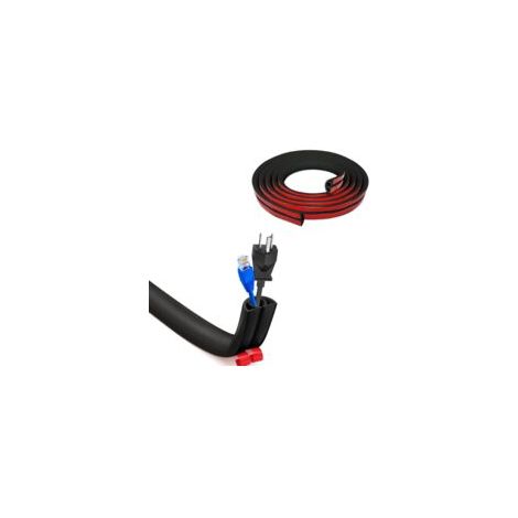 Kabelkanal – 1 Stück, Selbstklebender Kabelkanal 20×10mm×3m, Halbkreisförmig – Schwarz, Für Haushaltskabel
