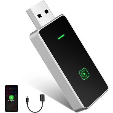 Kabelloser Carplay-adapter, Ultraschnelles Upgrade Von Kabelgebundenem Auf Kabelloses Carplay, Plug & Play, Mini Und Stabil, Carplay-adapter