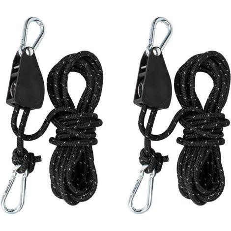 Kabelspanner, Abspannleine, Kabelratsche Mit 4 M Seil, Umlenkrolle Mit Zeltspanner, Abspannleinen Mit Bremse, Ideal Für Camping, Sonnensegel, Zelt, 2 Stück